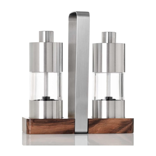 AdHoc Menage Classic Salt and Pepper Mill Gift Set - Salt & Pepper Seasoning Mill - Manual Mill Set with Ceramic Mechanism