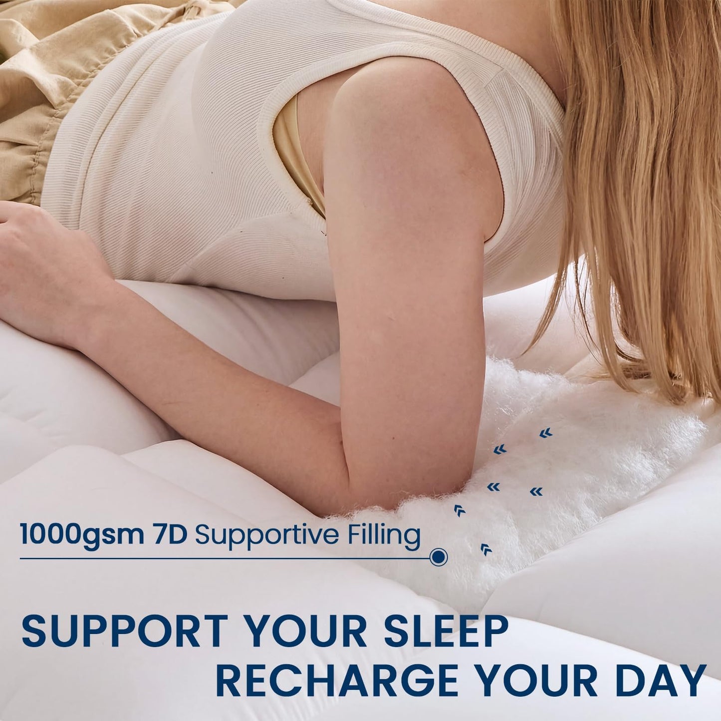 YUGYVOB Full Size Mattress Pad Extra Thick, Cooling, and Breathable Mattress Topper 8-21" Deep Pocket Soft Down Alternative Fi