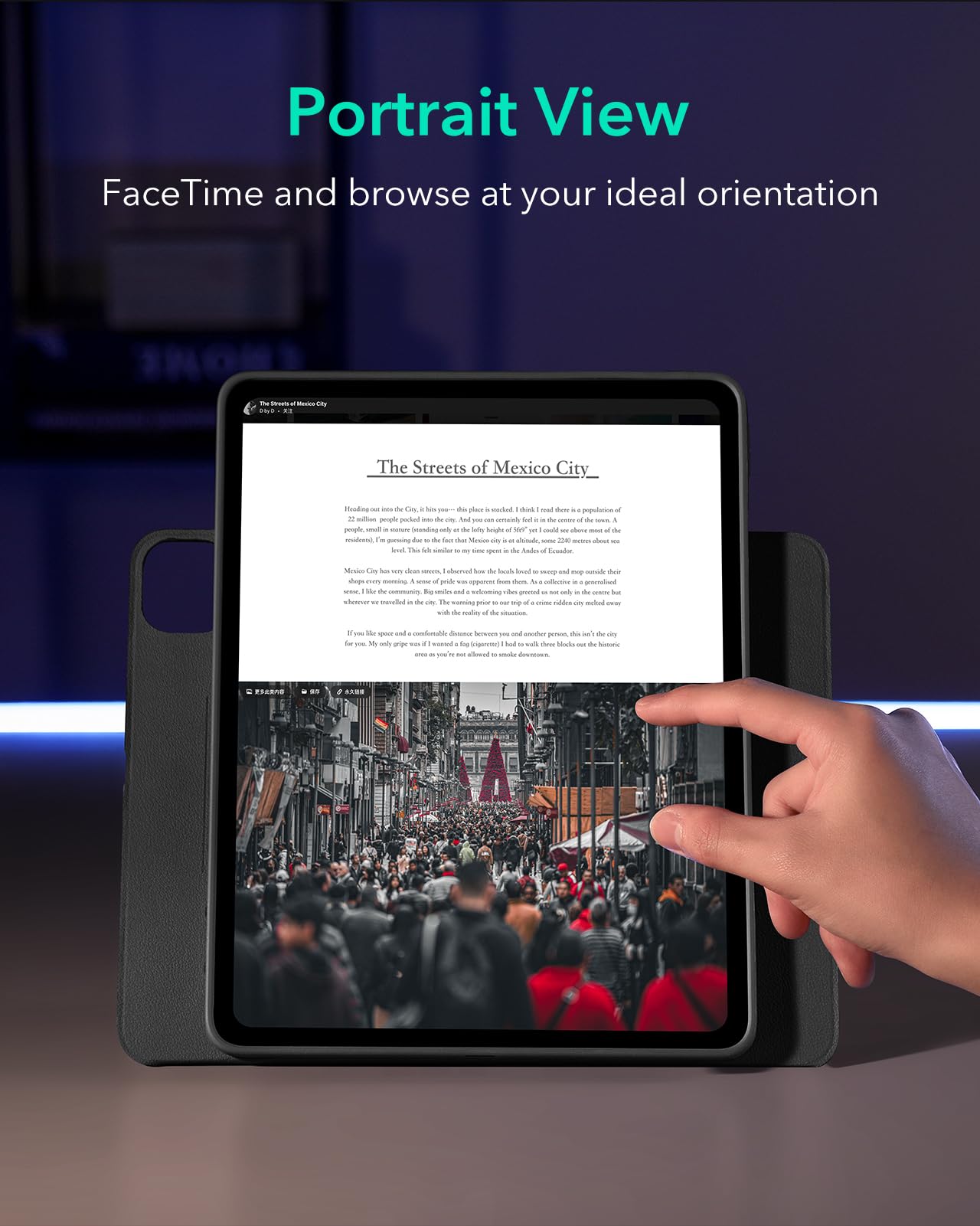 ESR for iPad Pro 13 Inch Case M4(2024), iPad Pro 13 Rotating Case with Removable Magnetic Cover, Adjustable Portrait/Landscape Stand with Raised Screen View, 9 Standing Angles, Shift Series, Black