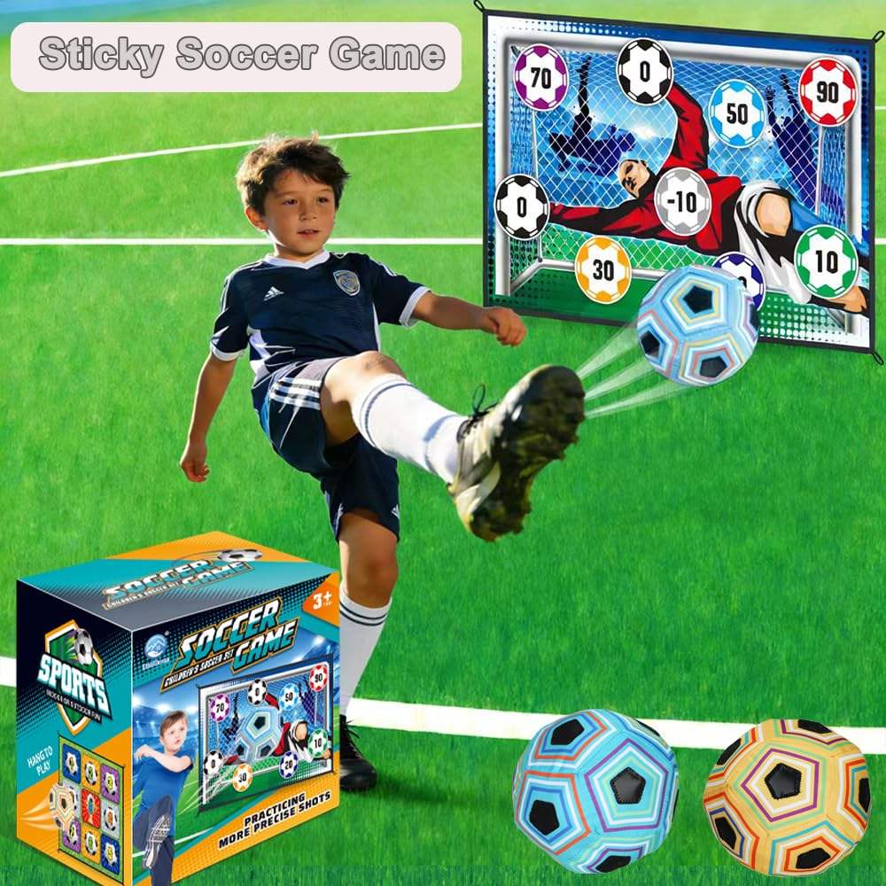 MRPAPA Soccer Ball Game for Kids, Indoor Outdoor Toss Goal Game with Balls Sports Toys Gift for 3 4 5 6 7 8 Year Old Boys and Girls