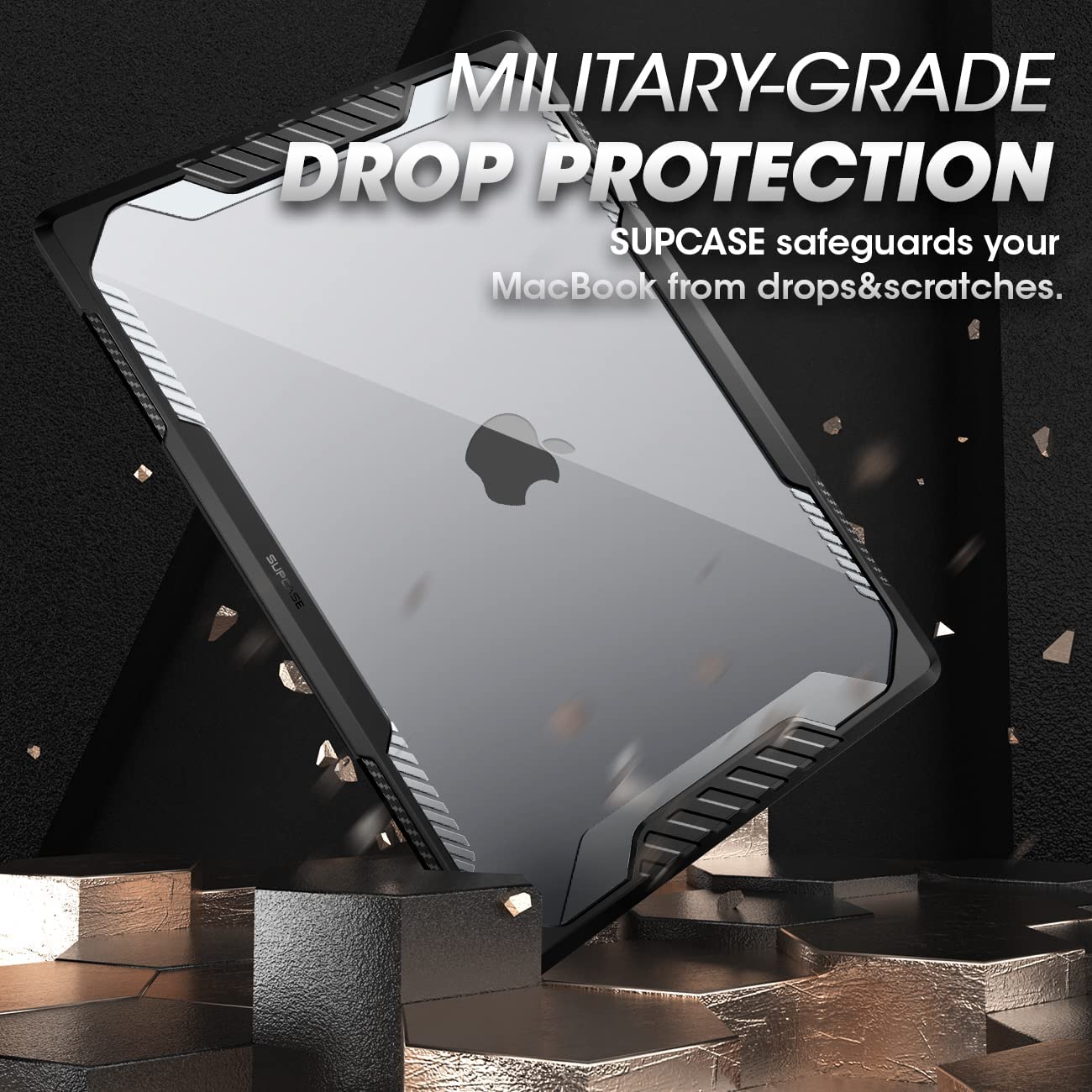 SUPCASE for MacBook Pro 14 Inch Case 2024-2021 (Unicorn Beetle), M4/M3/M2/M1 Pro/Max A3185 A3401 A3112 A2918 A2992 A2779 A2442 Heavy Duty Rugged Hard Shell Protective Cover for MacBook Pro 14", Black