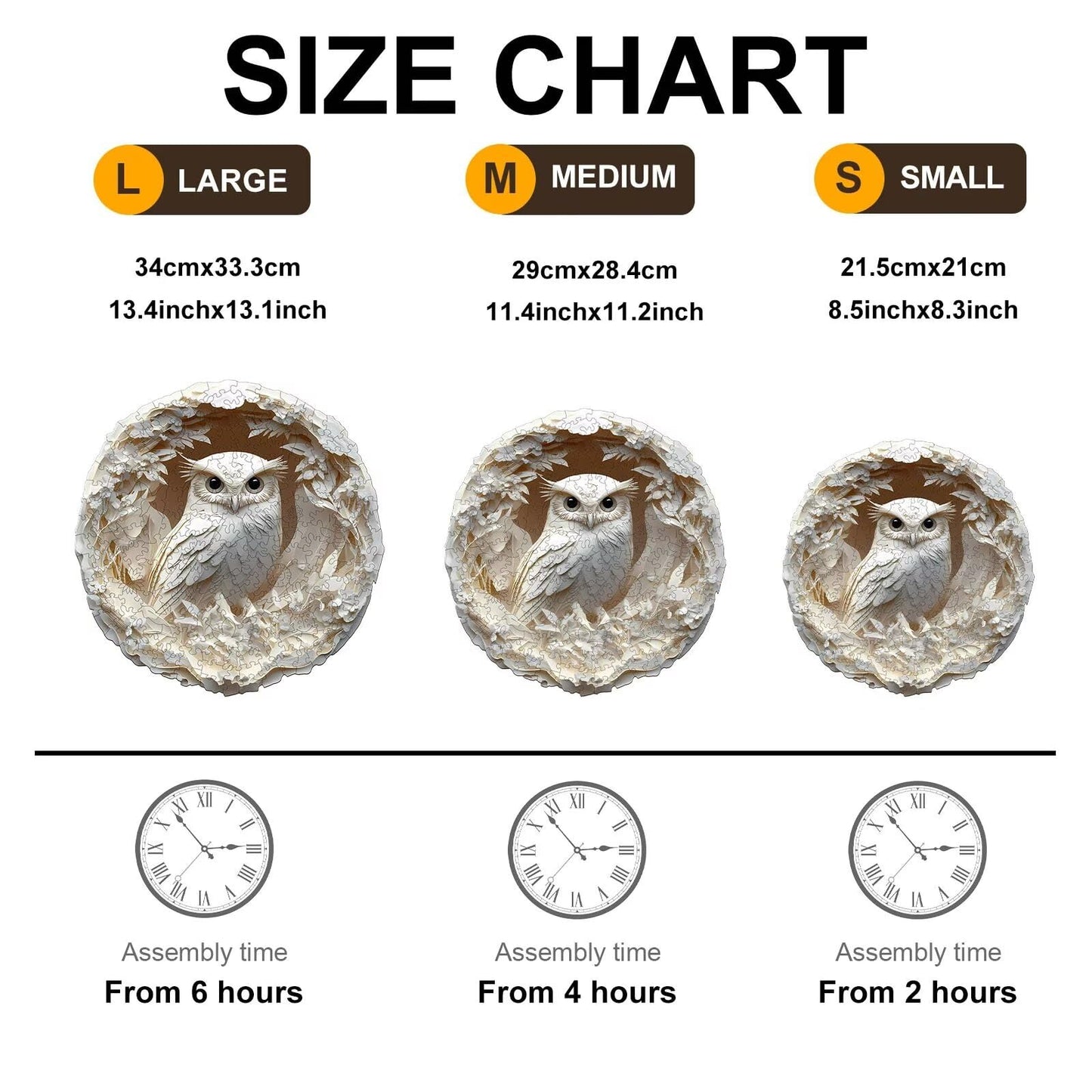 Jollitot Wooden Puzzles Adults, 3D Paper Carved Owl Puzzle 300 Pieces, Unique Animal Shaped Wood Challenging Jigsaw Puzzles Gifts for Adults, 13.4x13.3in