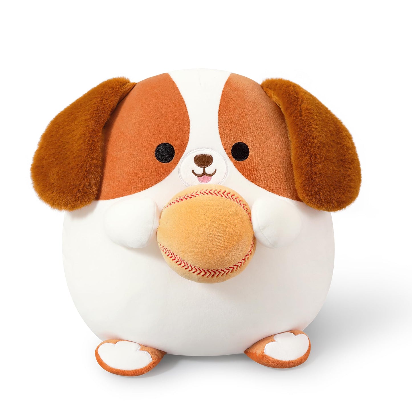 Onsoyours Original Beagle Dog Stuffed Animal with Baseball - 12 inch Soft Sport Puppy Plush Toy, Cute Plushies for Kids & Adults Brown