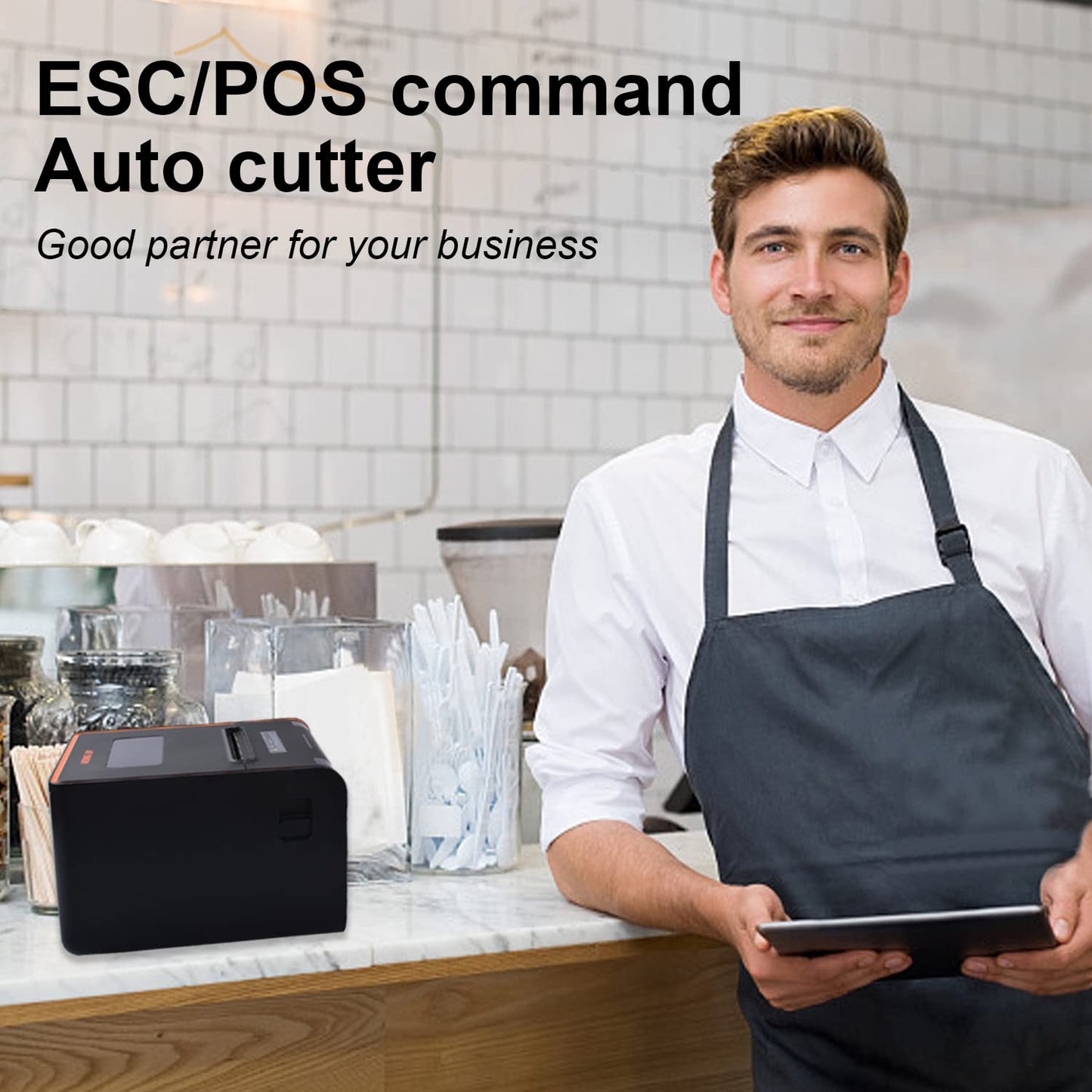 Rongta POS Printer, 80mm Direct Thermal Receipt Printers with Auto Cutter, USB Serial Ethernet Interface, Support Windows/Mac/Linux Cash Drawer, Restaurant Kitchen Printer for ESC/POS (RP332)
