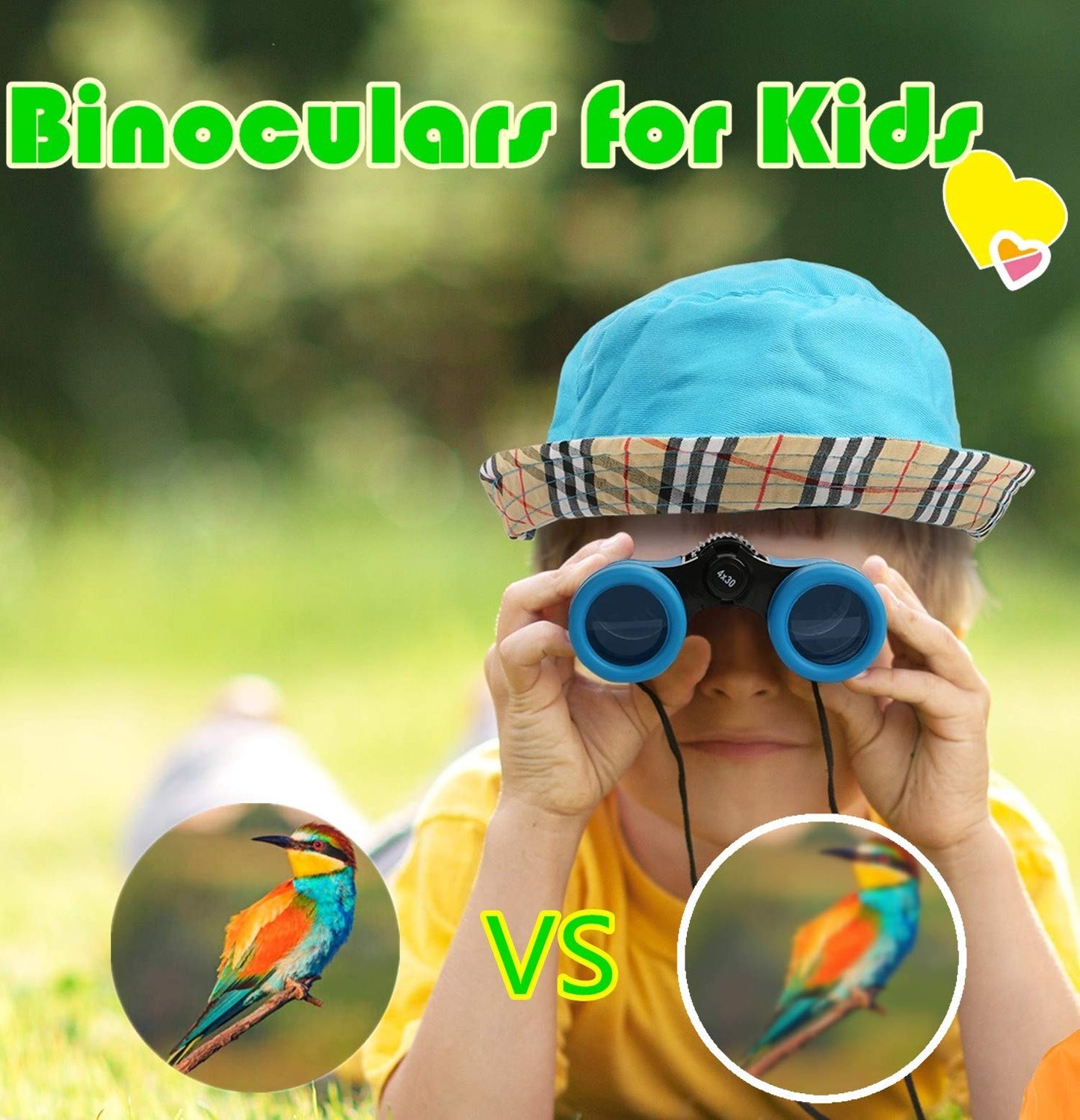 Scotamalone Kids Binoculars Shock Proof Toy Binoculars Set for Age 3-12 Years Old Boys Girls Bird Watching Educational Learning Hunting Hiking Birthday Presents, Z7G409
