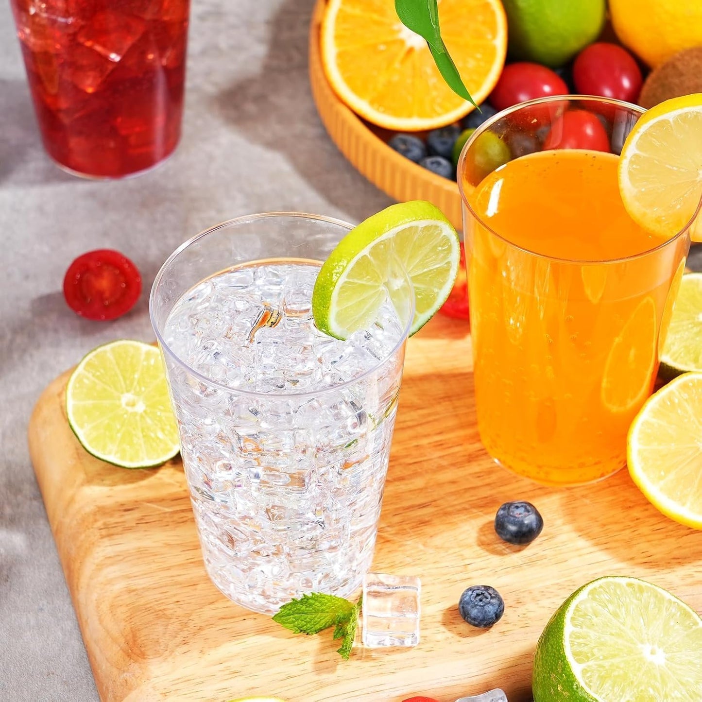 BYSNOW 300 Pack 12 oz Clear Plastic Cups, Disposable Heavy Duty Hard Plastic Cups, Wine Drinking Cups, Cocktail Glasses, for Party, Wedding, Home, Dinner