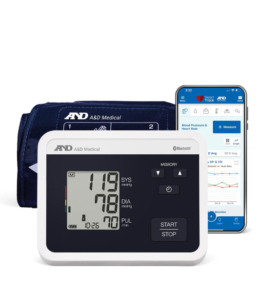 A&D Medical Multi-User Bluetooth Blood Pressure Monitor for Home Use - UA-770BLE - Wide Range Cuff (8.6-16.5" / 22-42cm), Up to 4 Users, iOS & Android Compatible, AA Batteries