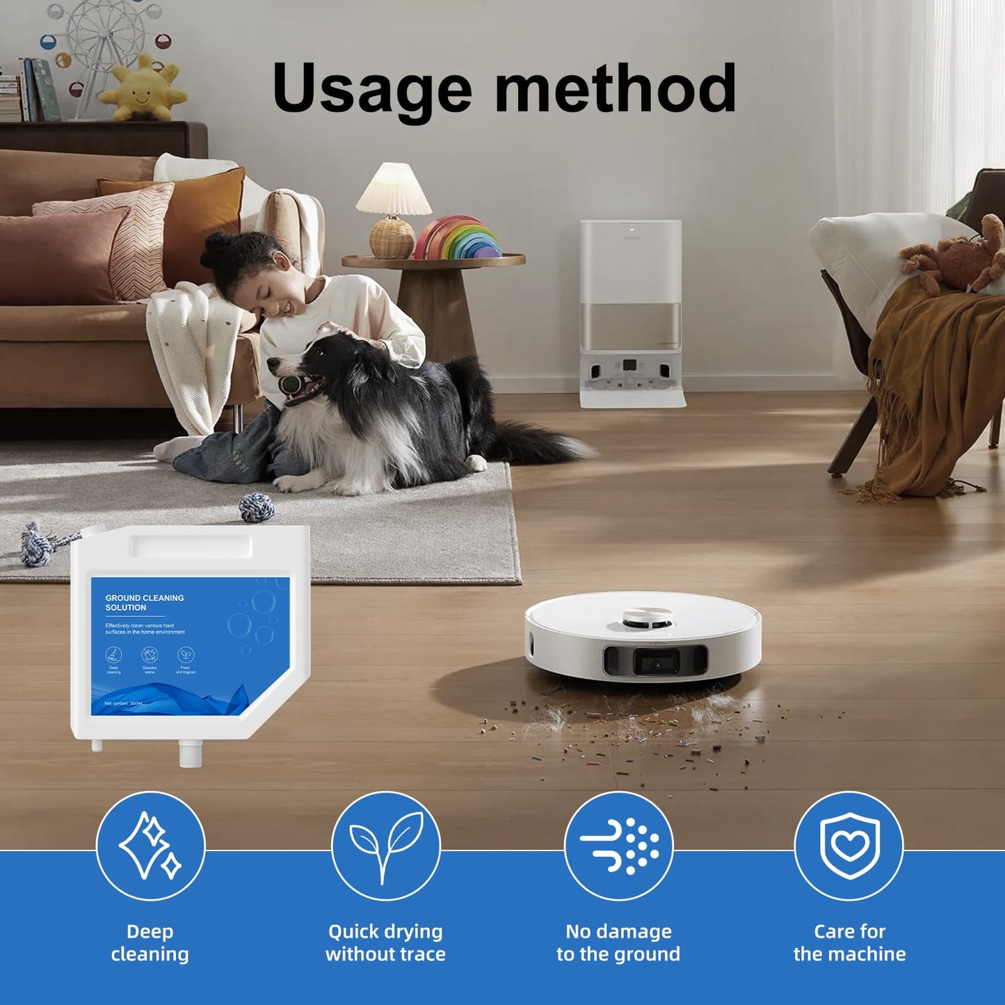 3pcs Compatible with Dreame Vacuum Cleaner Solution, Multi-Surface Floor Cleaning Solution Compatible with L10s Ultra Robot Vacuum (31.74 Fl Oz) (3 bottle)