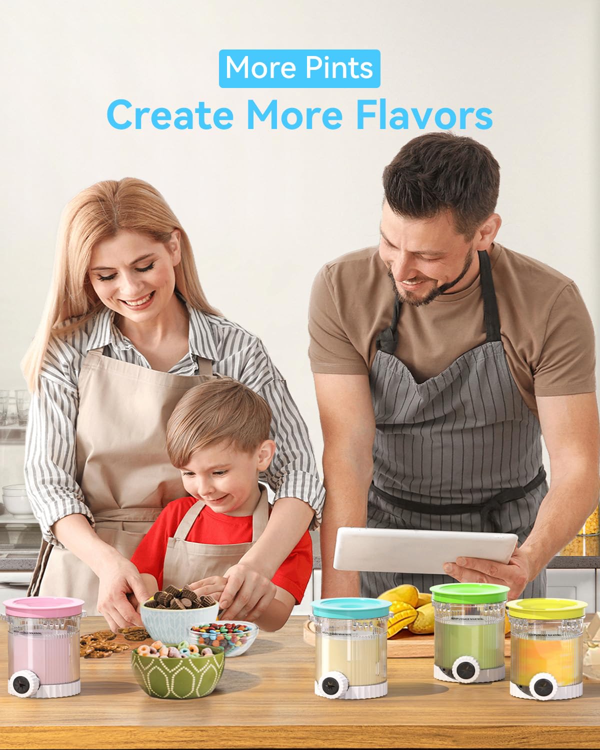 Togameoy Creami Swirl Pints and Lids NC701 NC701C Compatible with Ninja Swirl CREAMi Ice Cream and Soft Serve Maker (NC700 Series), Food-grade & Dishwasher Safe, Creami Swirl Containers NC701, 4 Pack