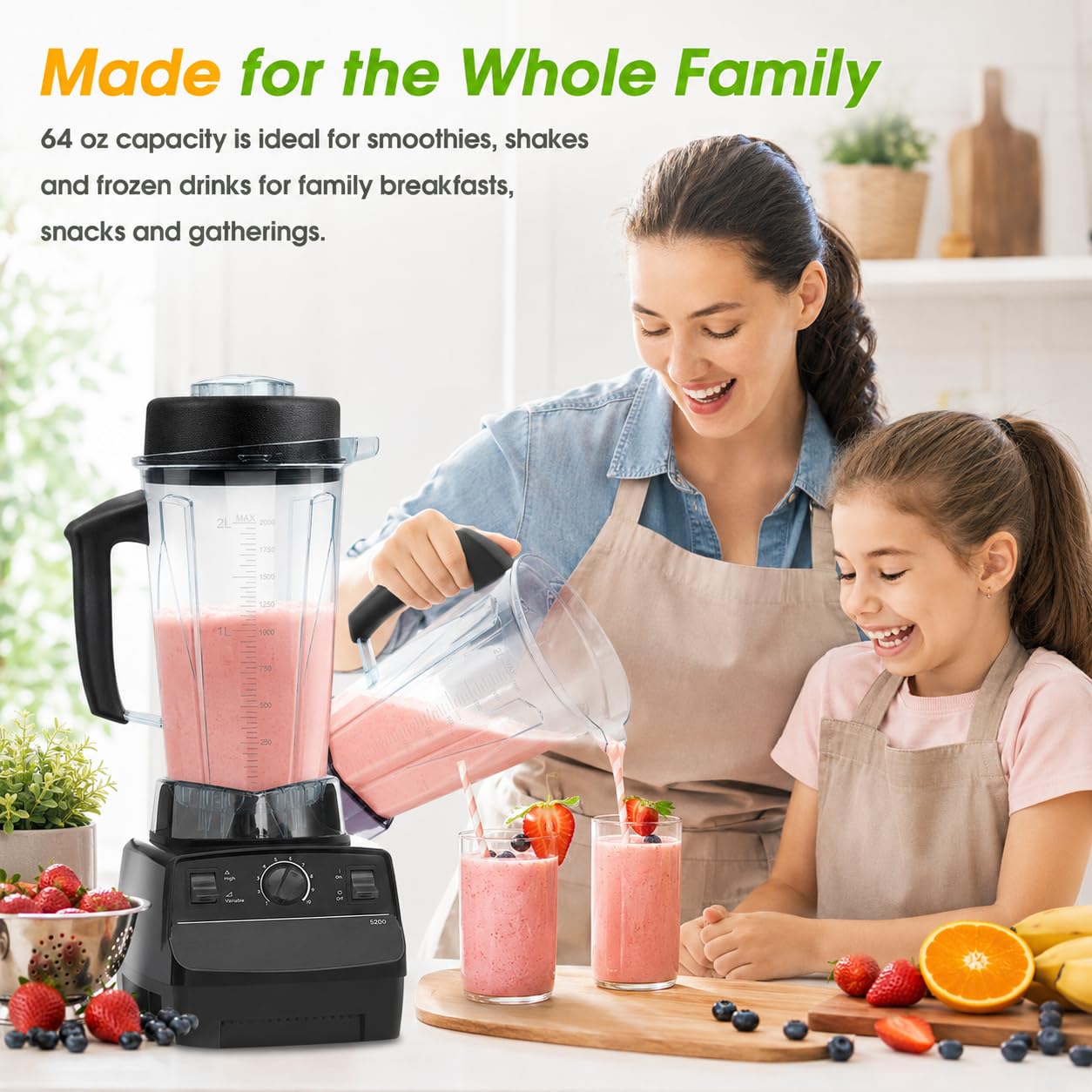 For Vitamix Blender Pitcher 64oz, Replacement Parts for Vitamix 5200 5000 6500 7500 750 Classic Explorian Vita-Prep vm0101 vm0102 vm0103 vm0197 E310