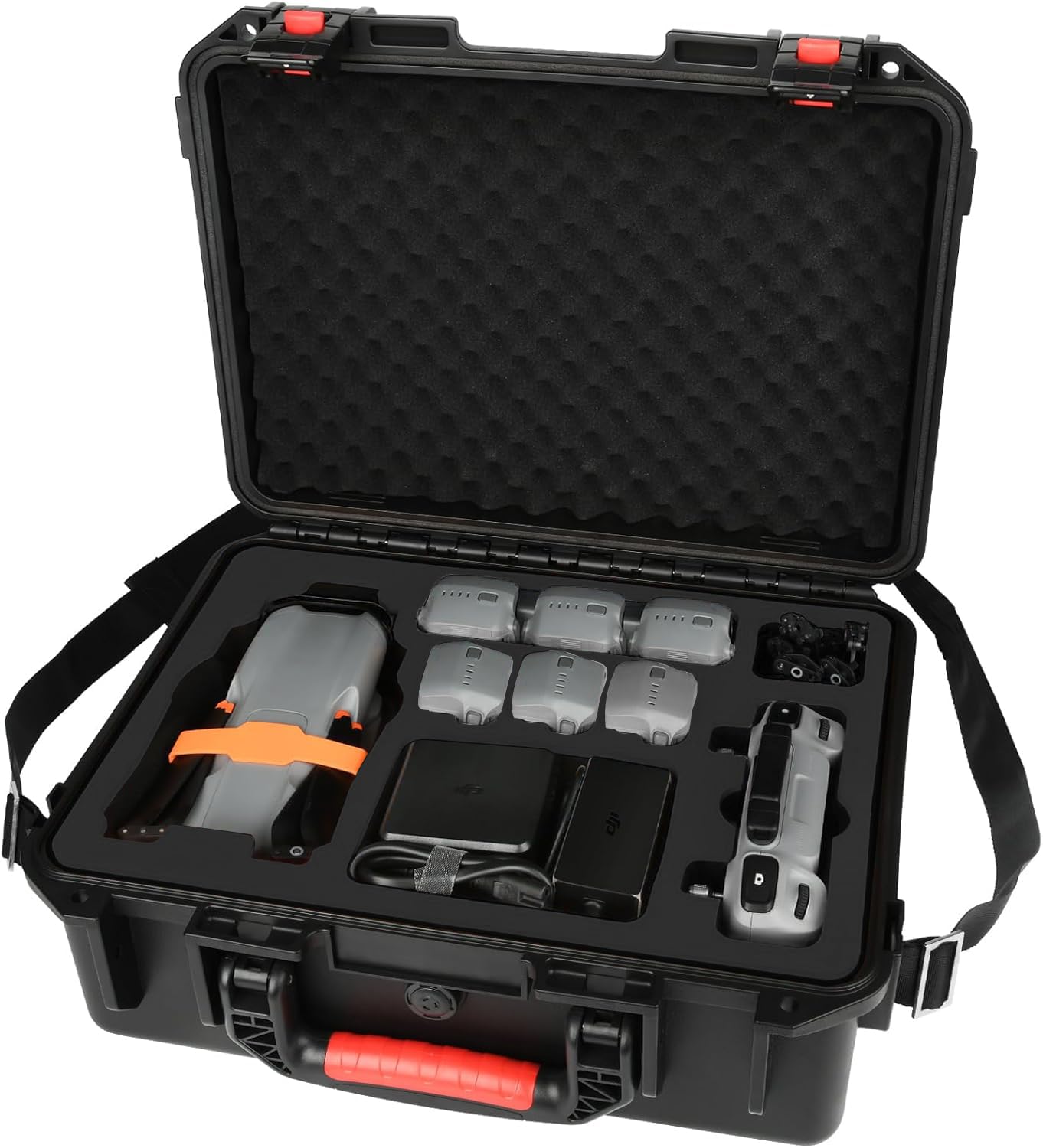 Hard Case for DJI Air 3S/Air 3 - Waterproof Carrying Cases, Portable Storage Bag Fits for DJI Fly More Combo, RC 2/RC-N2/RC-N3 Controller, Batteries, Charger, Cables, Accessories (Only Black Case)