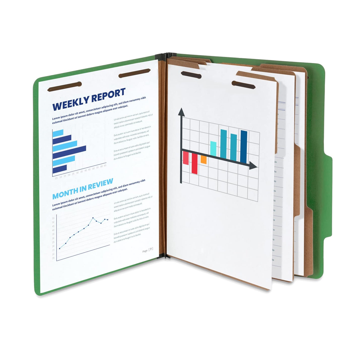 Blue Summit Supplies Green Classification Folders, 3 Dividers, Letter Size with 2 Inch Expansions, Use for Organizing Medical Records & Client Files, 10 Pack