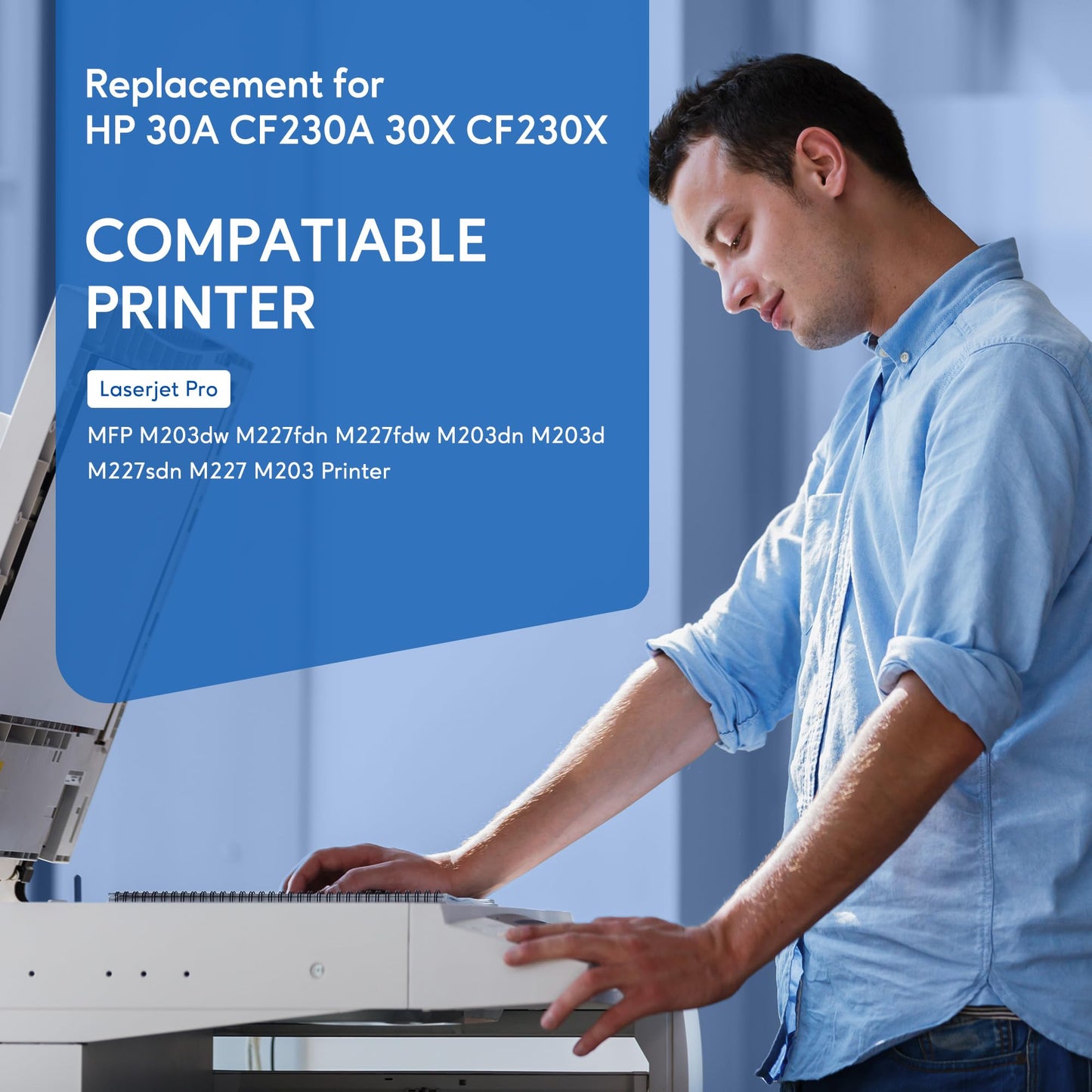 30A Toner Cartridge CF230A 2 Black Replacement for HP 30A CF230A 30X CF230X 30A CF230A Toner Cartridge Black Compatible for Pro MFP M227fdw M203dw M227fdn M203dn M227sdn M203d M227 M203 Series Printer