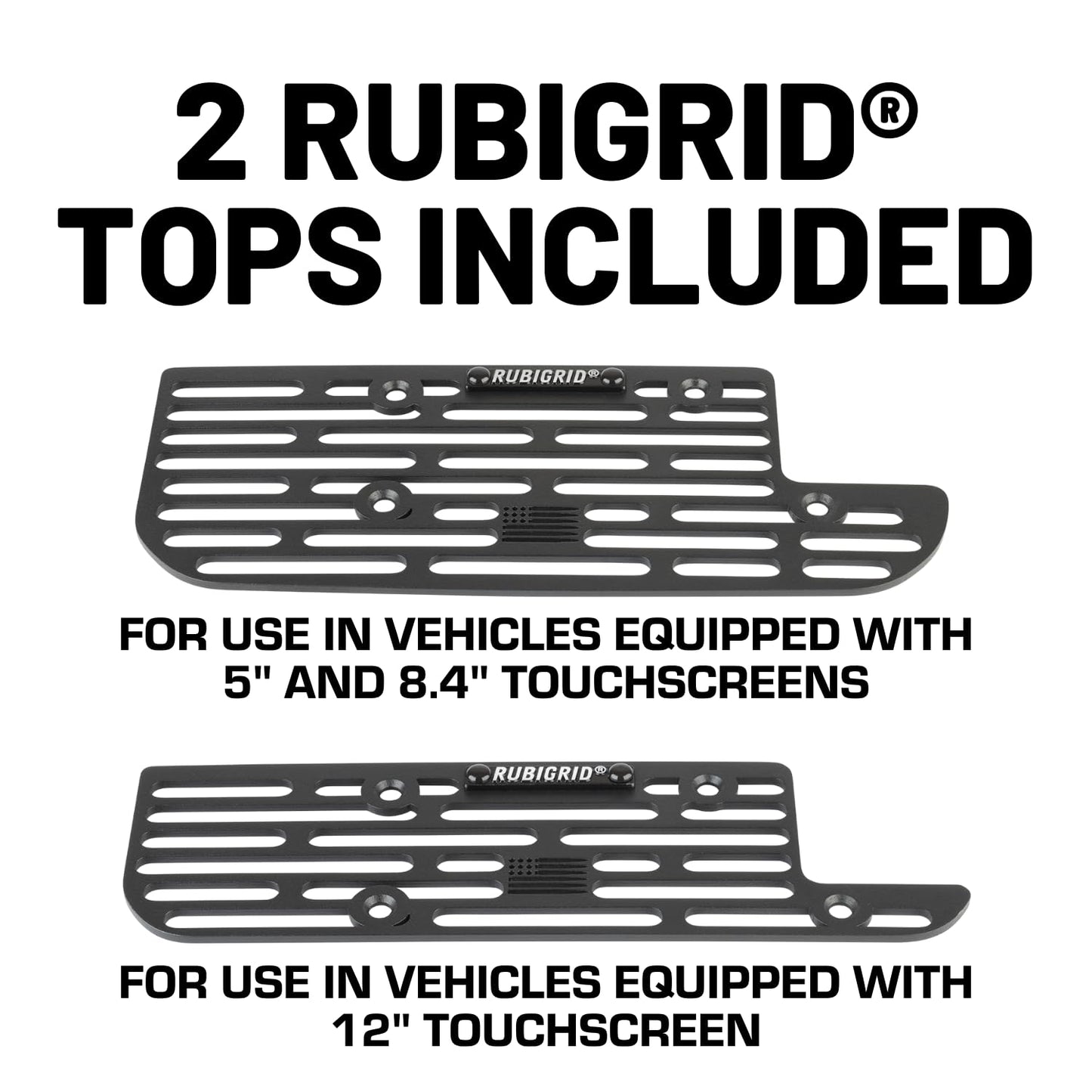 Bulletpoint Dash Mount Cell Phone Holder RAM Truck Compatible (2019+ 1500, 2500, 3500 and TRX) with 20mm Ball Mount - Compatible with iPhone and Android Smartphones (RubiGrid v2 Multi-Device Mount)