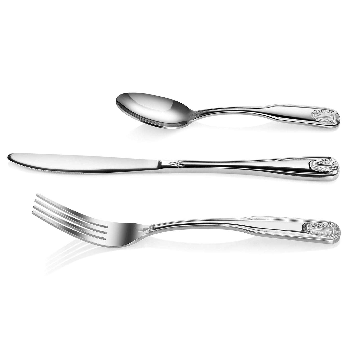 New Star Foodservice 58901 Shell Pattern, 18/0 Stainless Steel, 36 piece Flatware Set
