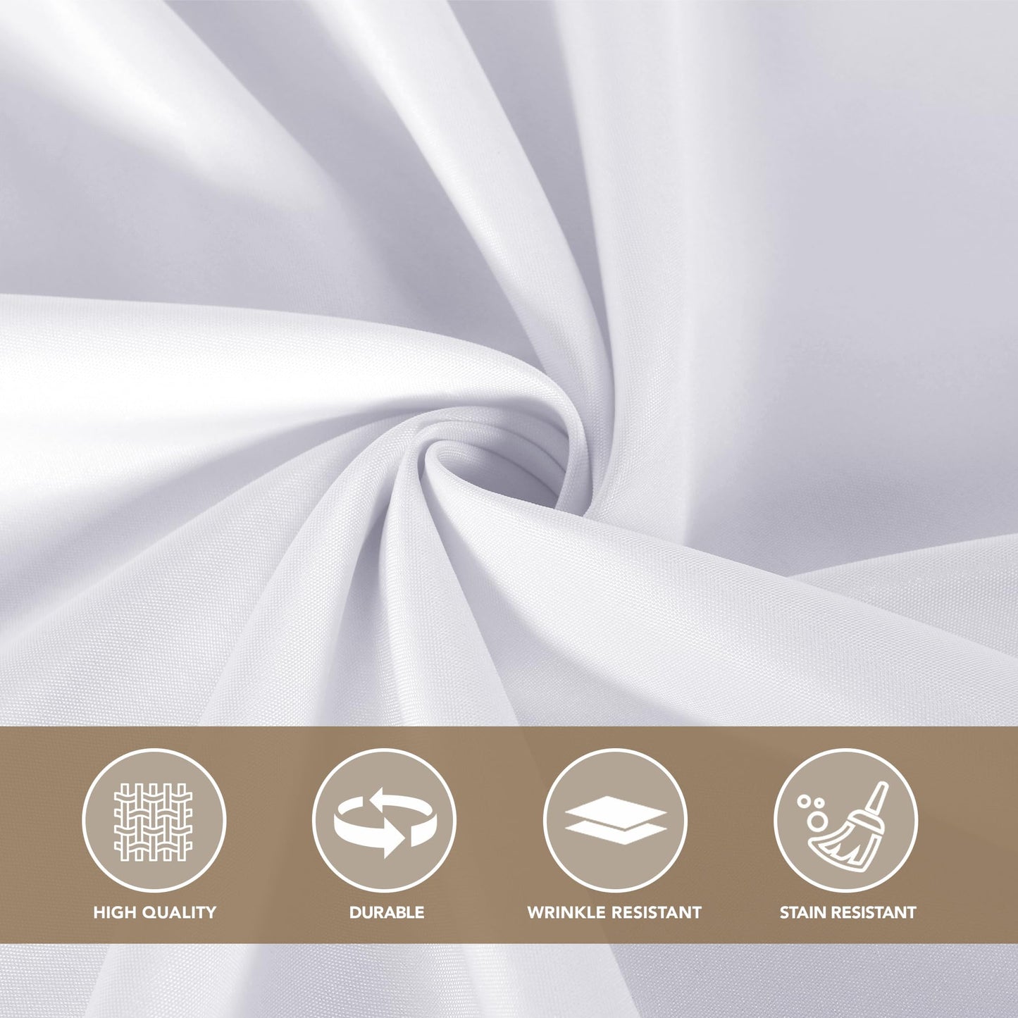 sancua White Table Cloths Rectangle, 8 Pack Tablecoths for 8 Foot Tables - Washable Polyester Fabric Table Cover for Wedding, Birthday Party, Banquet Reception, 60x120 Inch