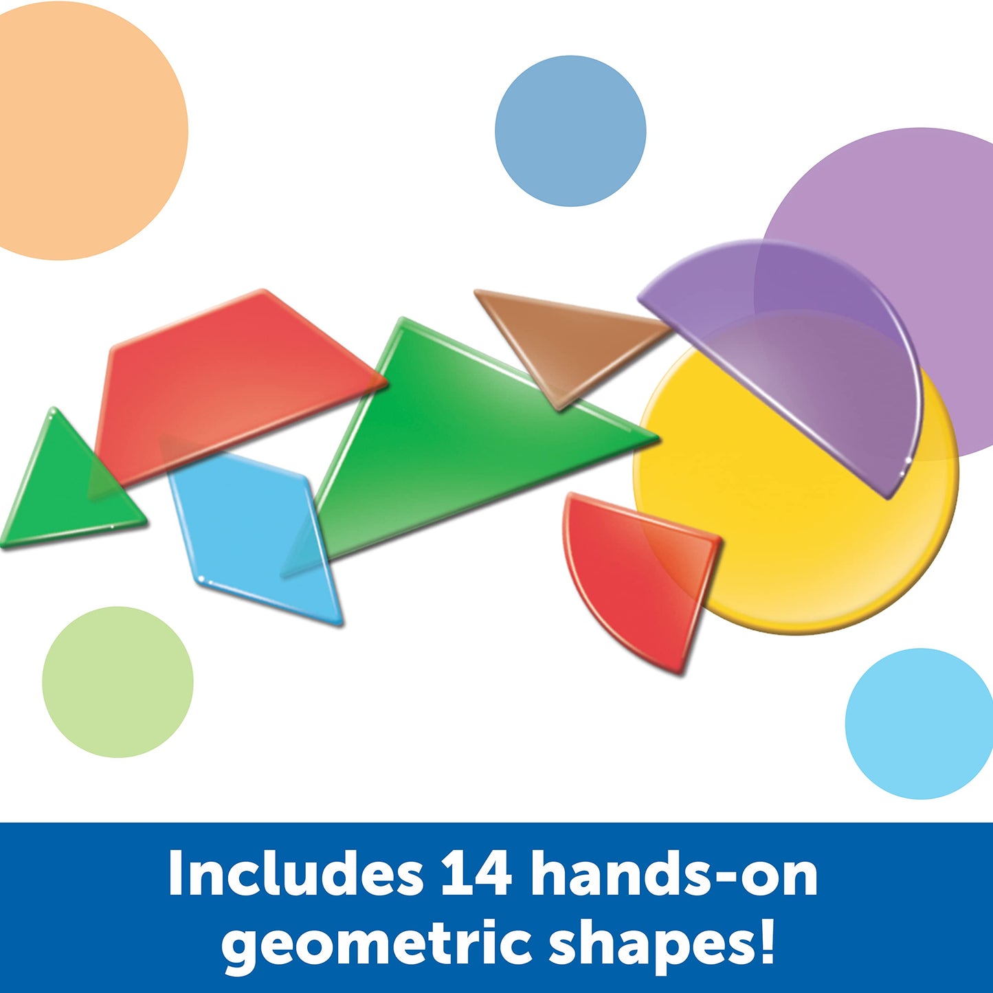 Learning Resources Translucent Geometric Shapes - Light Table Manipulatives for Kindergarten, Early Math Toys, Translucent Pattern Blocks for Classroom and Homeschool, Teacher Must Haves