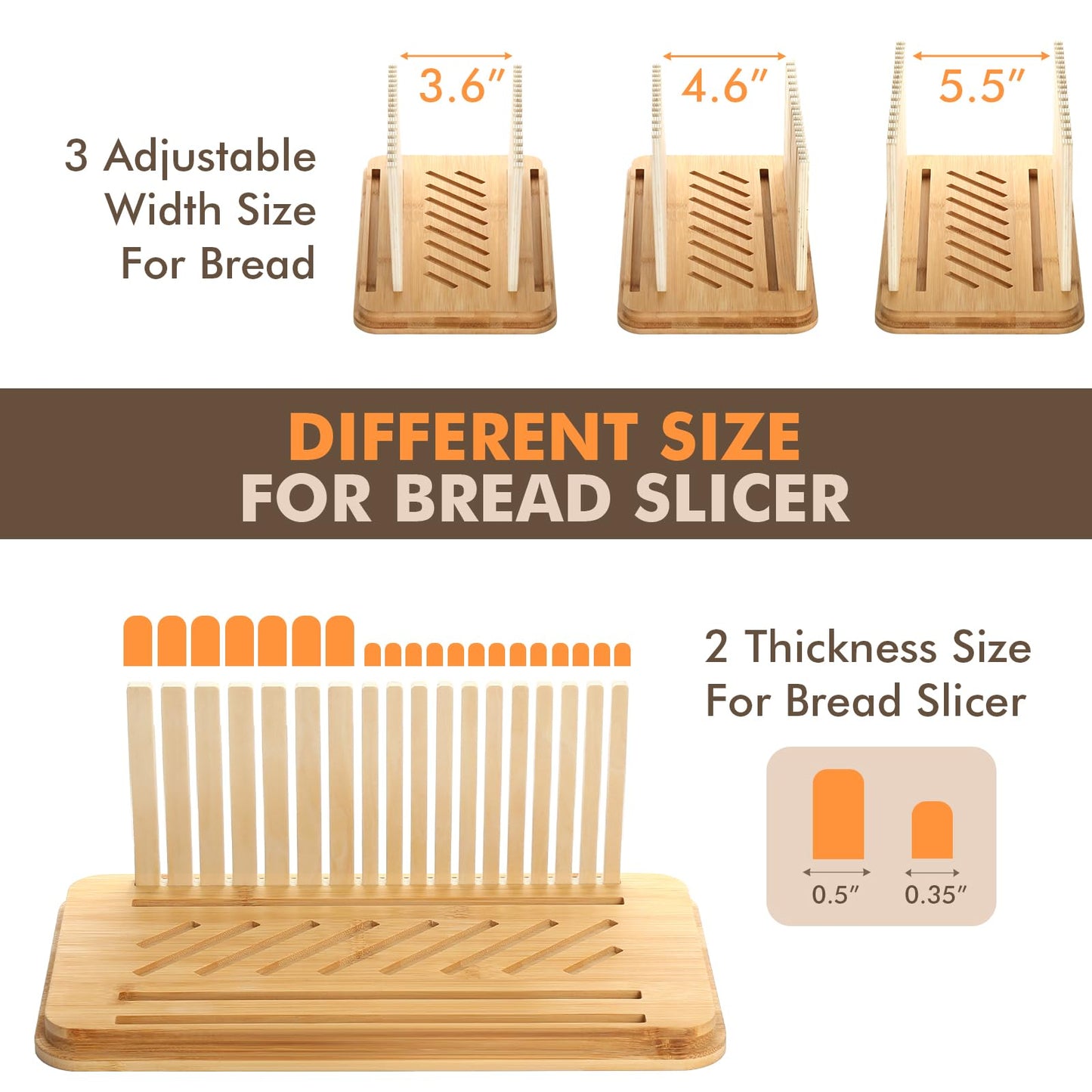 RYTOXILO Bread Slicer for Homemade Bread with Box, White Bread Storage for Kitchen Countertop with 3 in 1 Bamboo Lid, Bread Loaf Slicers Machine with Slicing Guide for Sandwich, Sourdough