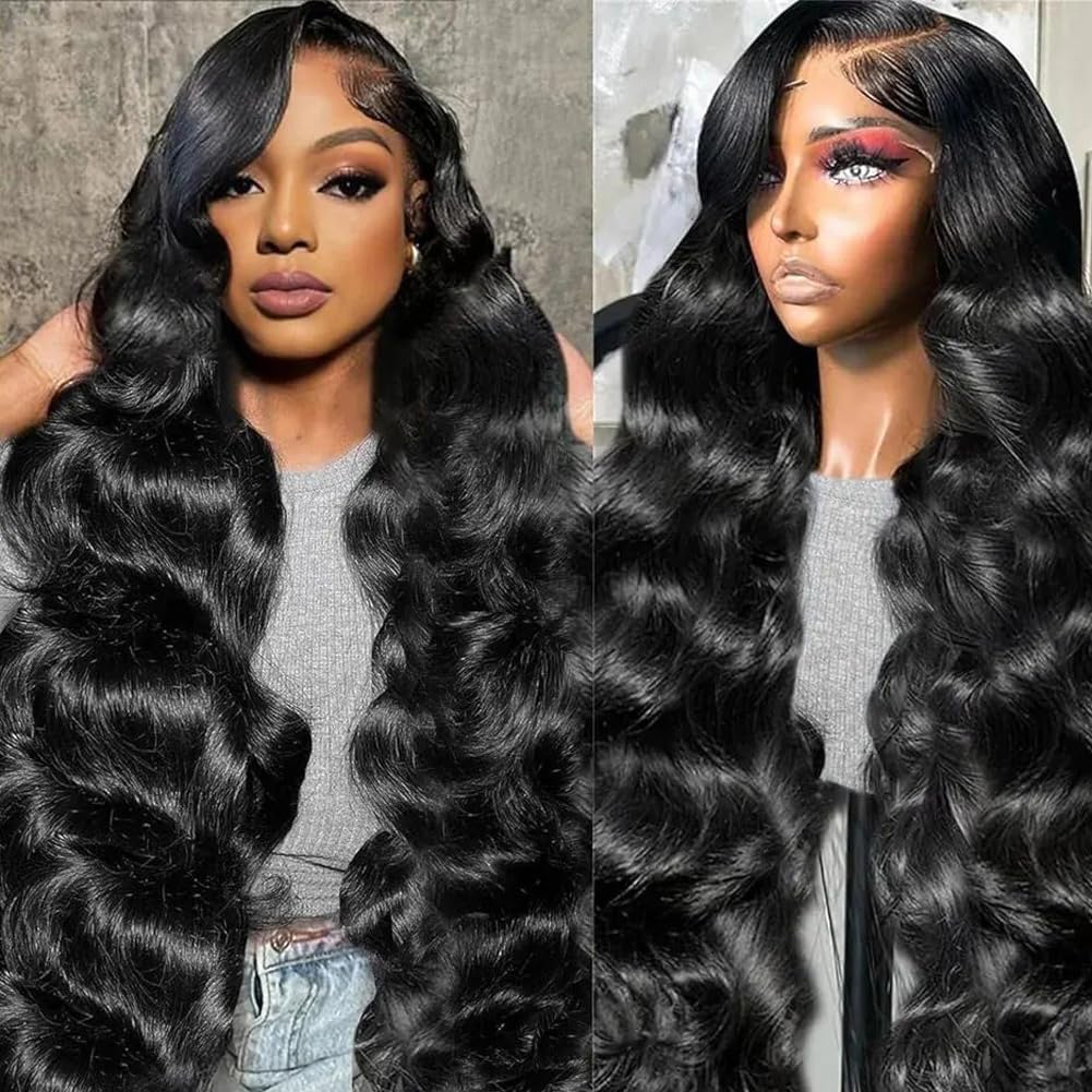 32 Inch 13x6 HD Lace Front Wigs Human Hair Body Wave Lace Front Wigs Human Hair Pre Plucked 200% Density Transparent Lace Frontal Wigs Human Hair Lace Front Wigs Baby Hair Human Hair Wig for Women