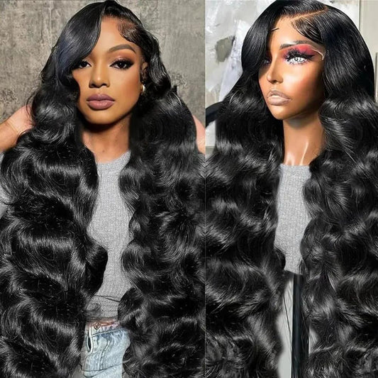 32 Inch 13x6 HD Lace Front Wigs Human Hair Body Wave Lace Front Wigs Human Hair Pre Plucked 200% Density Transparent Lace Frontal Wigs Human Hair Lace Front Wigs Baby Hair Human Hair Wig for Women