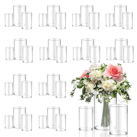36pcs Glass Vase Cylinder for Centerpieces 4,4.7,6Inch Tall Small Flower Glass Clear Home Decor Centerpiece Table Flower Vase Decorations for Wedding＆Holiday