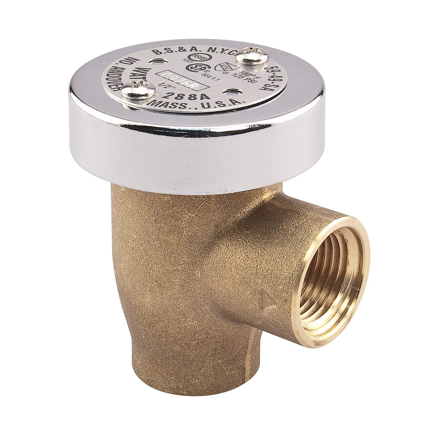 Watts LF288A Series 3/4" Lead-Free Brass Anti-Siphon Vacuum Breaker Backflow Preventer, Female NPT Inlet and Outlet, Silicone Disc Seat, Chrome Hood, Low-Flow Applications
