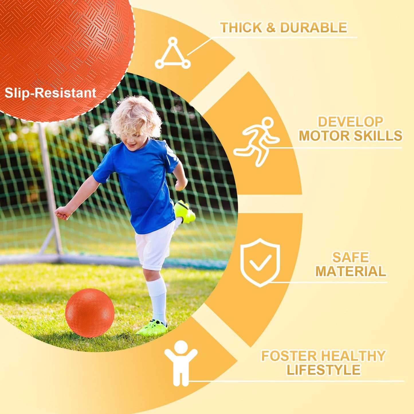 HyDren 18 Pcs Kickball Balls with Pump 8.5 Inch Christmas Operation Dodgeball Set for Kids and Adults Bouncing Kickballs Sport Handball Outdoor Balls Toddlers Official Playground Camps Play Supplies