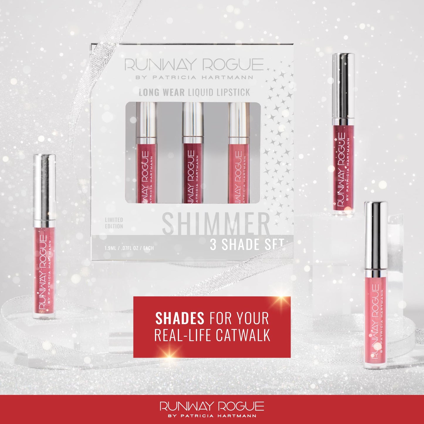 Runway Rogue Try Me x 3 Mini Long Wear Limited Edition Liquid Lipstick Set, Melrose Trio (‘Boss Babe’, ‘Call Back’, ‘Trophy Wife’)