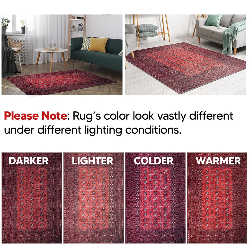 Keen Home Design 2x10 Rug - Machine Washable Runner Rug with Non-Slip Backing, Ideal for Hallway, Entryway, Kitchen, Laundry Room - Vintage, Easy Clean, Durable, Low Pile - (2'6" x 10')