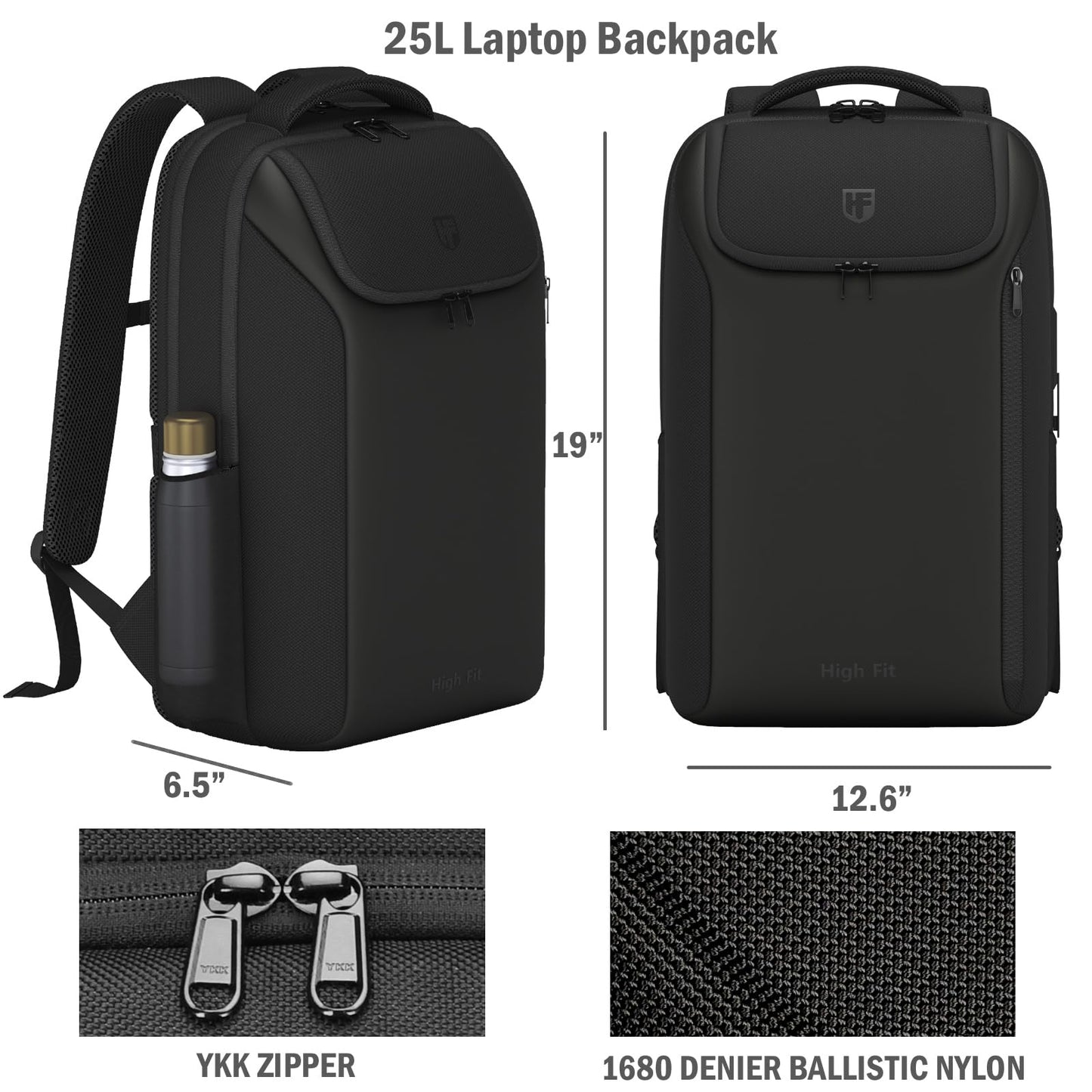 HIGH FIT Laptop Backpack,Fashion Travel Backpacks,Business Backpack Waterproof fit 17.3 Inch Laptop,TSA-Airline Approved Backpack with USB Charging Port for Men Women