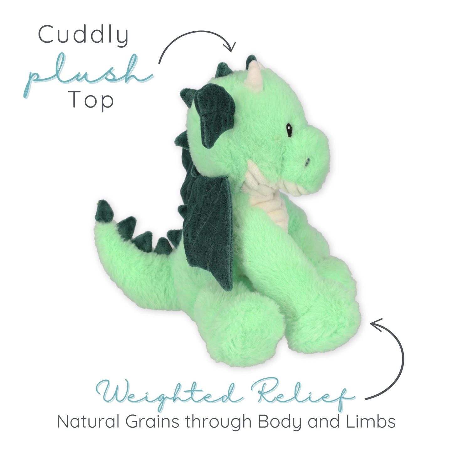Daniel Dragon - Microwavable & Weighted Plush Stuffed Animal - Heated Plushie for Warmth - Cute, Soft, Cozy Toy for Adults & Children (Boys, Girls, & Toddlers) by Warm Pals