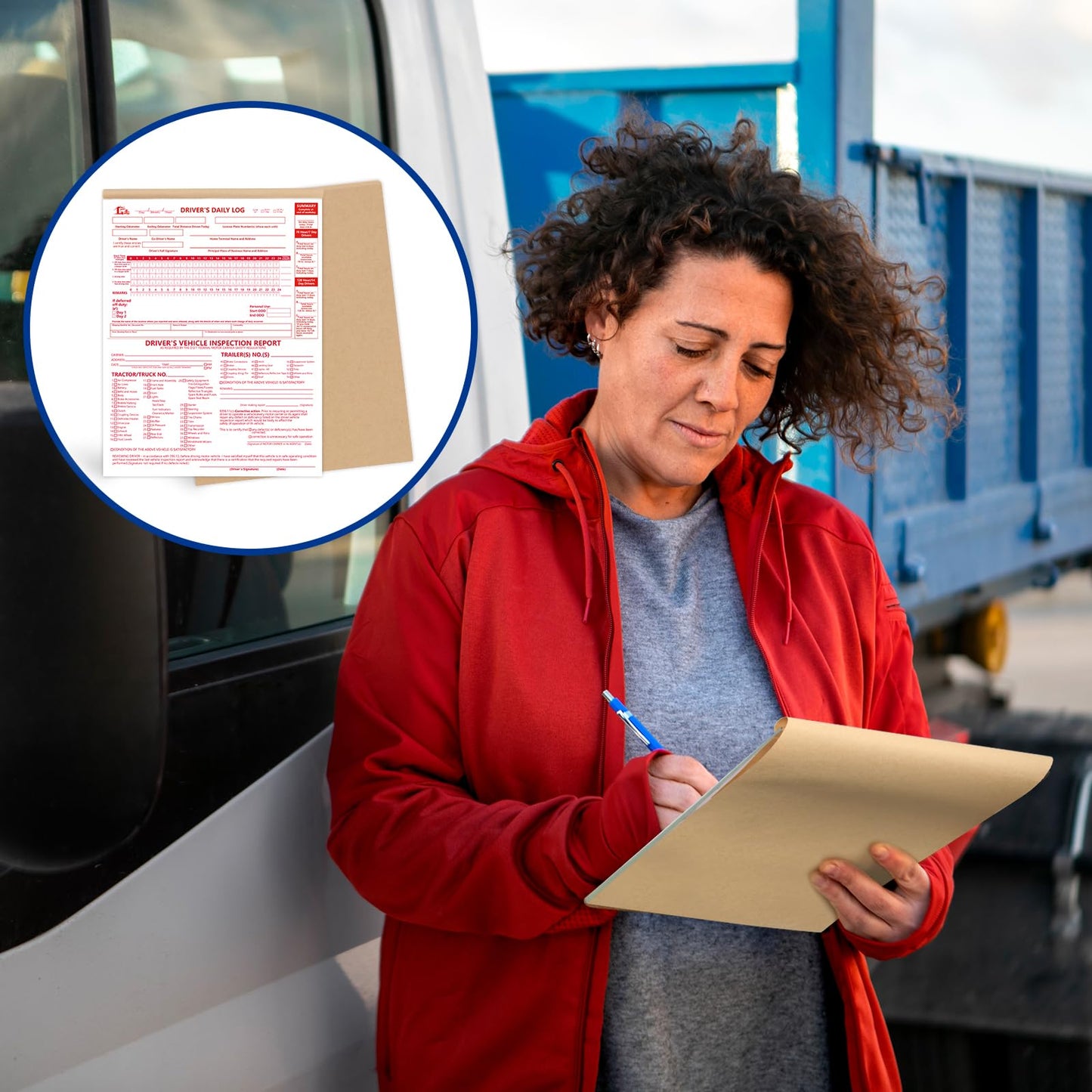 10 Pcs 8.5x11inch 2-in-1 Driver Log Books for Truckers Dot Log Book Driver Vehicle Inspection Report Log Books with Detail Backup Truck Inspection Forms 2-Ply Carbonless for Drivers （Large Size)