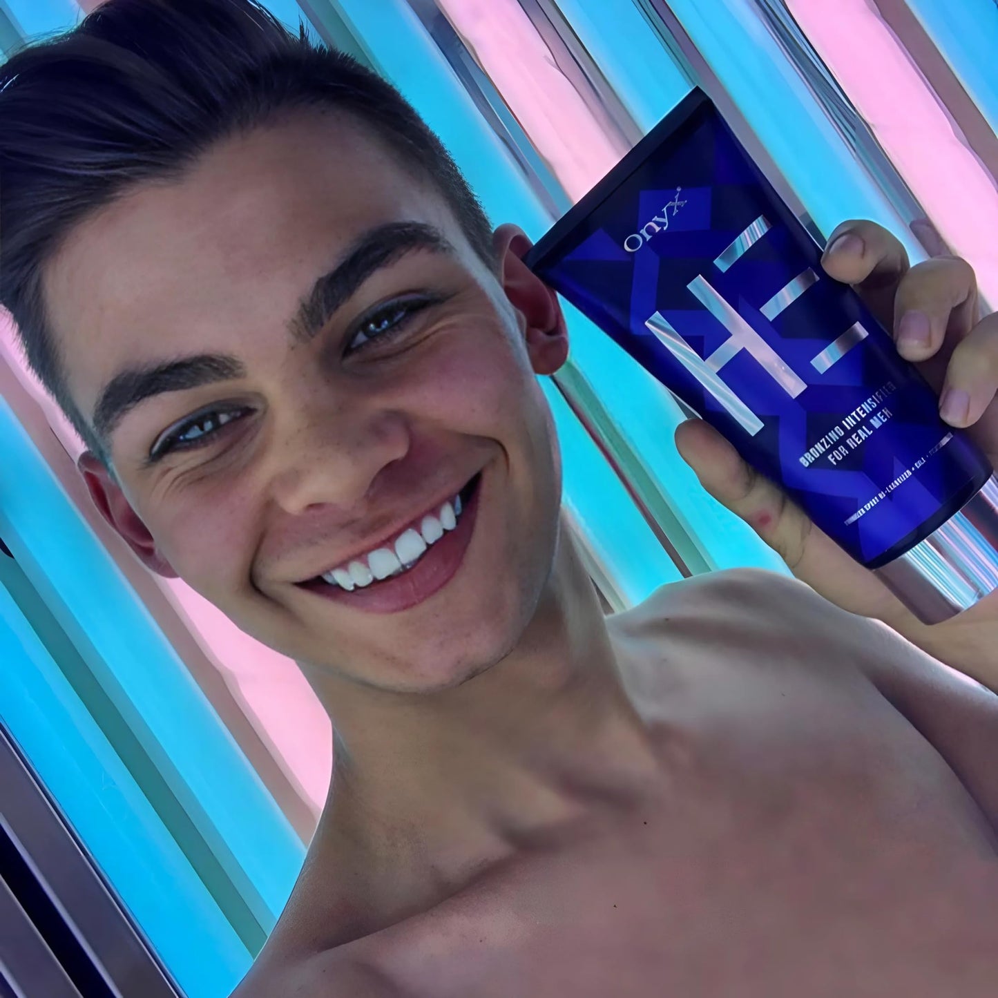 Onyx HE Tanning Bed Lotion for Men - Indoor Tanning Lotion Accelerator & Bronzer, Quick & Dark Tan, Men's Tanning Lotion with Skin Firming, Muscle Bronzing Complex & Moisturizing Formula
