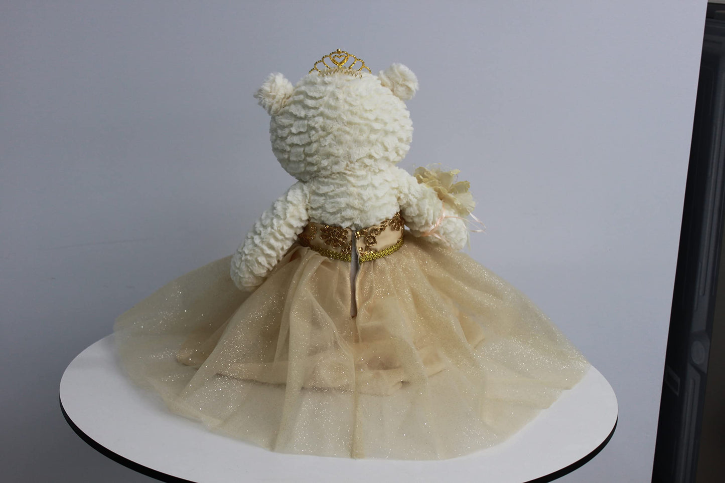 KINNEX COLLECTIONS SINCE 1997 20" Quince Anos Quinceanera Last Doll Teddy Bear with Dress (Centerpiece) ~ B16631-34G (Champane)