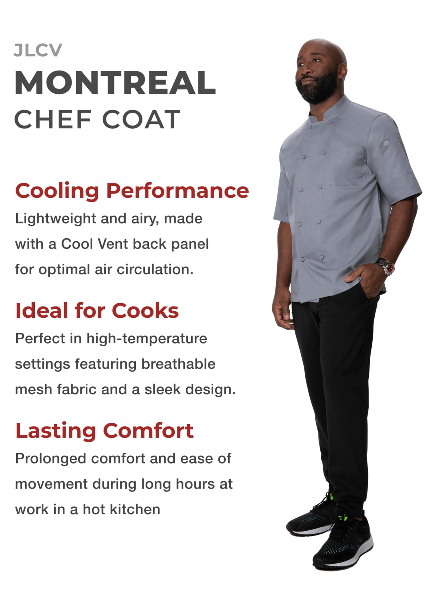Chef Works Men's Montreal Cool Vent Chef Coat