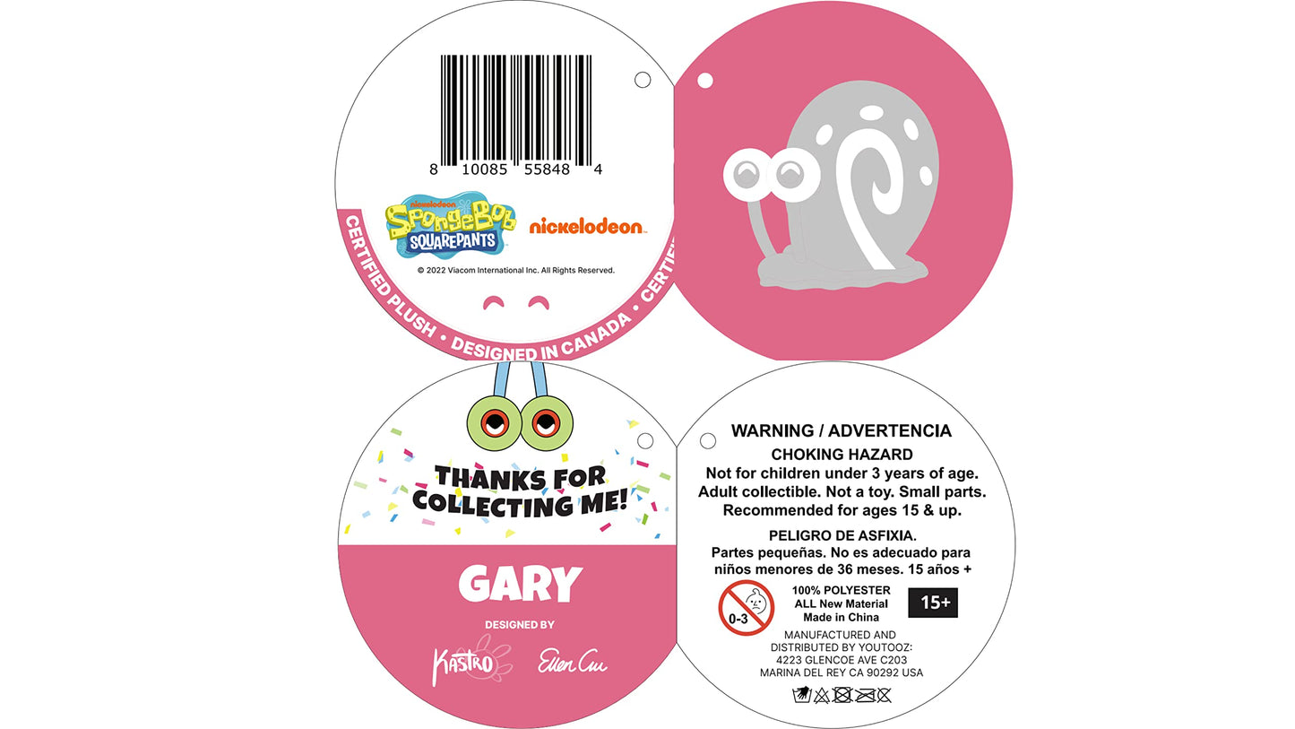 Youtooz Gary the Snail Stickie in 6", Magnetic and Soft Spongebob Squarepants Collectible Gary the Snail Plush - Cute Spongebob Toys Collection
