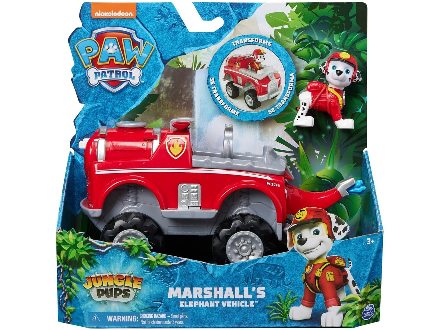PAW PATROL Jungle Pups Elephant Vehicle with Marshall Figure (Basic Vehicle) Toy for Children from 3 Years