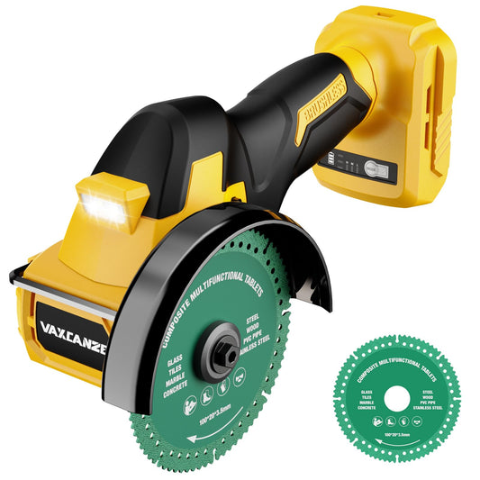 Cordless Cut Off Tool Compatible with DeWalt 20V Max Battery, 18,000 RPM Brushless Motor, 4" Blades (2pcs) with Dust Cover, 1.2mm Max Blade Thickness for Wood/Metal/Plastic【BATTERIES NOT INCLUDED】