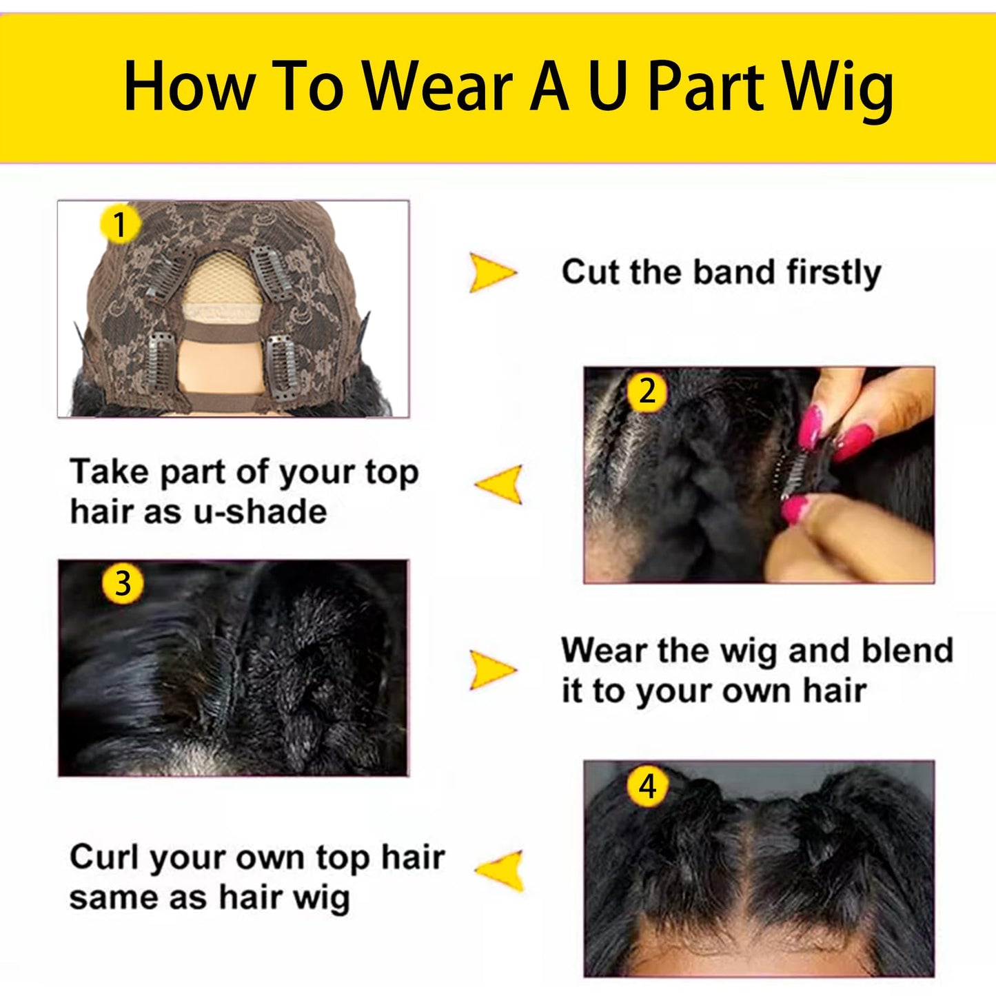 beautkol U Part Human Hair Wig Body Wave 18 Inch Brazilian Virgin Hair Glueless Wigs Human Hair 180% density U Part Wig for Black Women U Part Wig Human Hair Upart half wig Natural Black Color