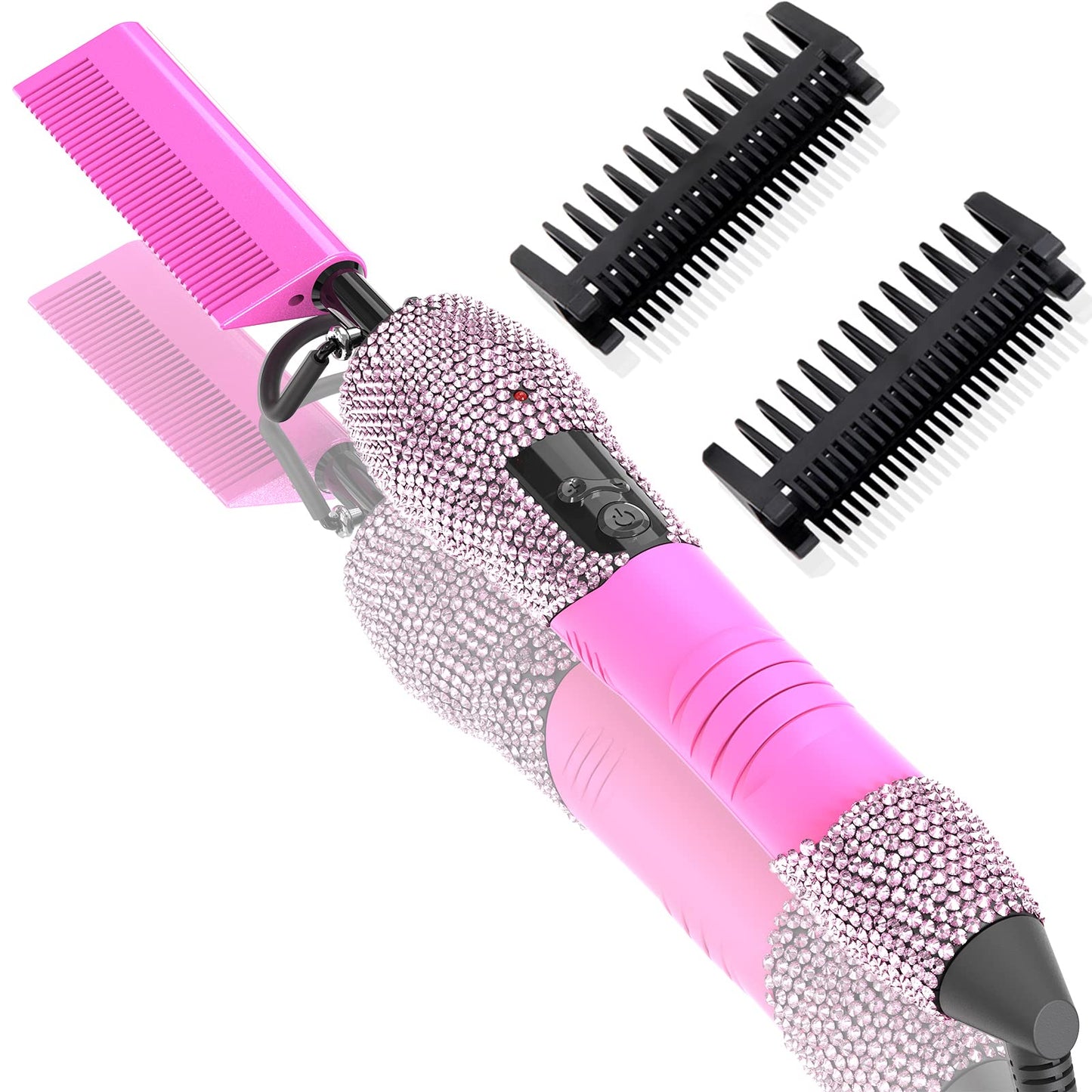 Dan Technology 500℉ Hot Comb for Wigs, Diamond Hair Straightener, 7 Temperature Settings, 60 Min Auto-Off, Professional Styling Tool for Natural Black Hair