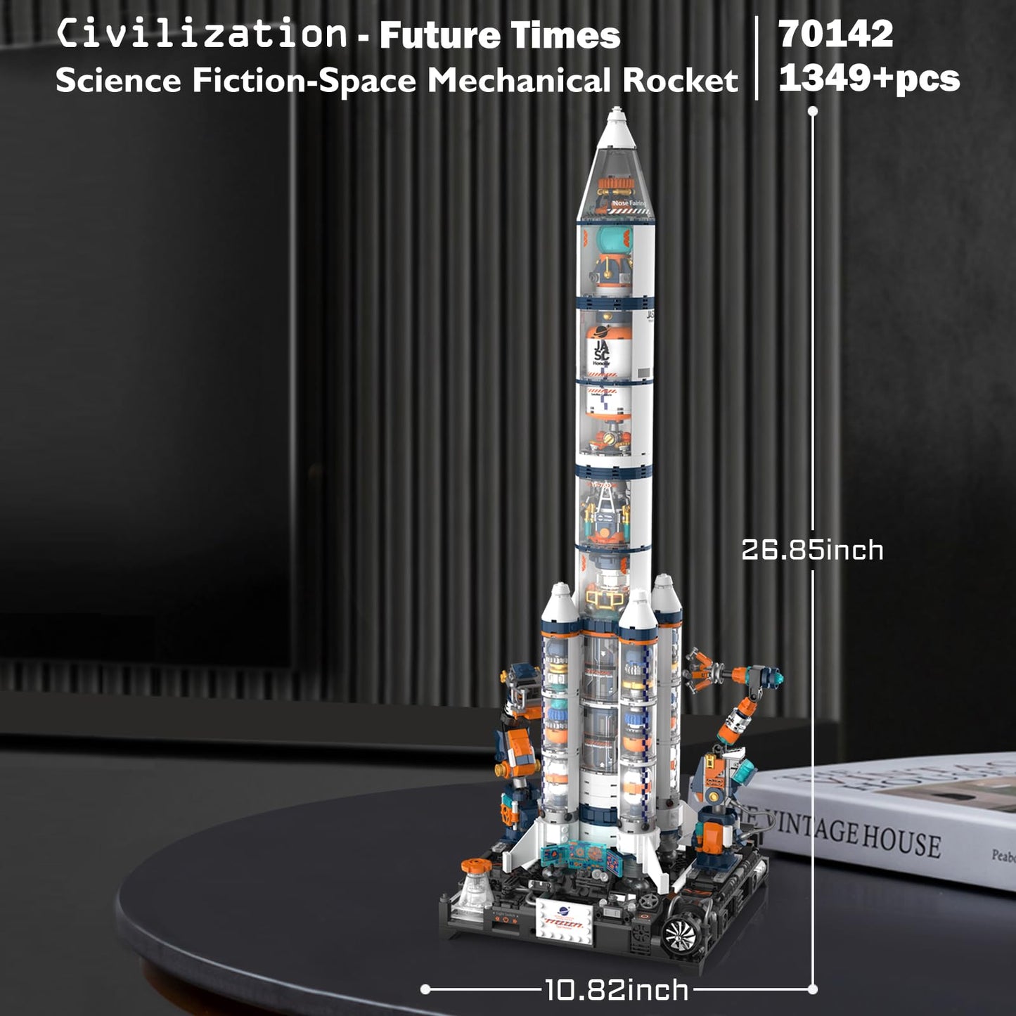 JMBricklayer Space Rocket Building Sets for Boys, Space Shuttle Rocket Ship for Adults, Spaceship Model Kits with Special Lights 70142, Ideal Gifts for Fathers Day, Kids 8 9 10 11+(1349PCS)