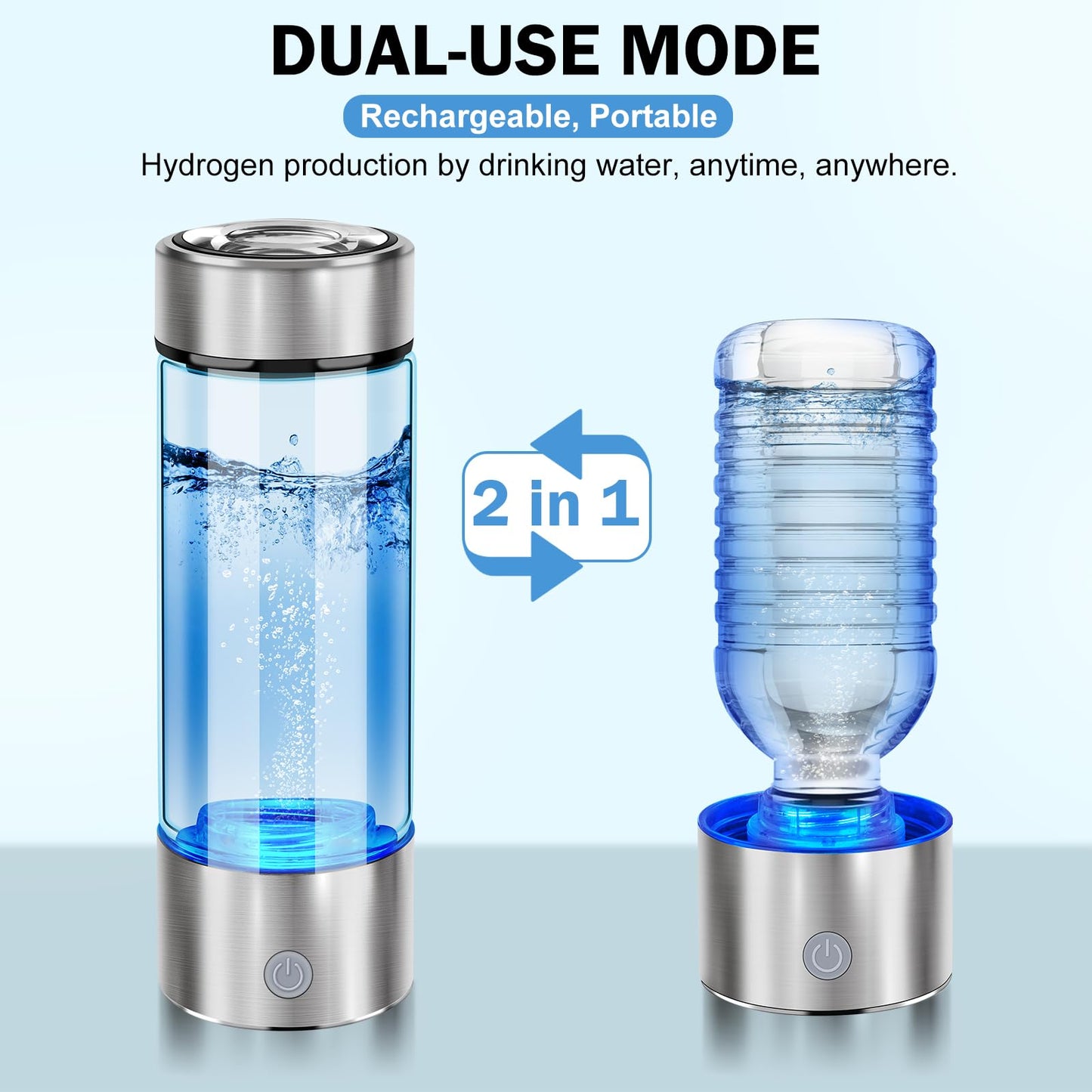 2026 New Hydrogen Water Bottle, Hydrogen Water Generator with Advanced SPE PEM Technology, Portable Rechargeable aquahealth Hydrogen Water for Office, Daily Drinking and Gifts