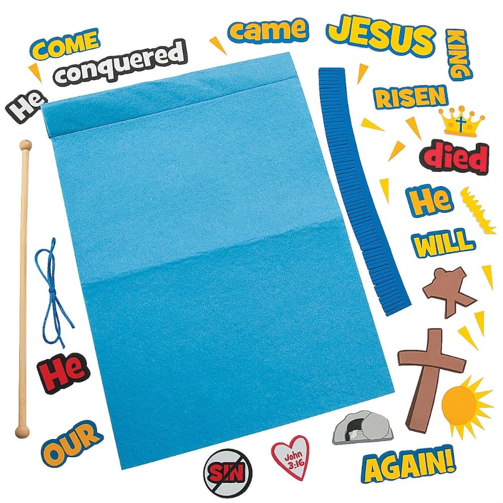 Fun Express Life of Christ Felt Sign Kit - Creative DIY Craft Kids Religious Educational Activity for Sunday School Home Projects & Holiday Fun Perfect for Family Bonding Spiritual Learning - 1 Piece