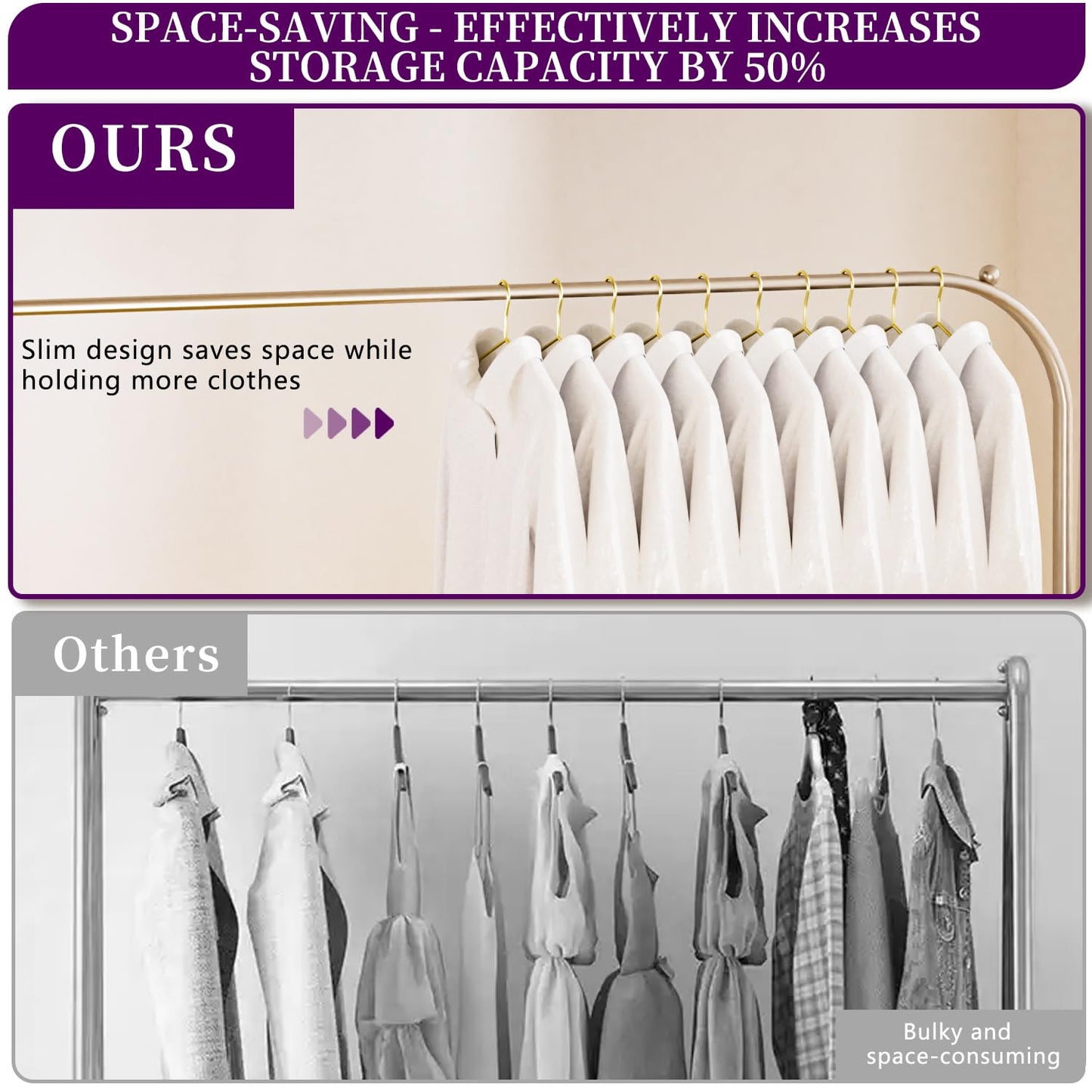 40Pack Gold Hangers + 5 Clothes Pins, Premium Glossy Gold Strong Metal Hangers, Upgraded Thickened Reinforced 50lbs Weight Capacity, Suitable for Heavy Coats, Jackets, Shirts, Dresses