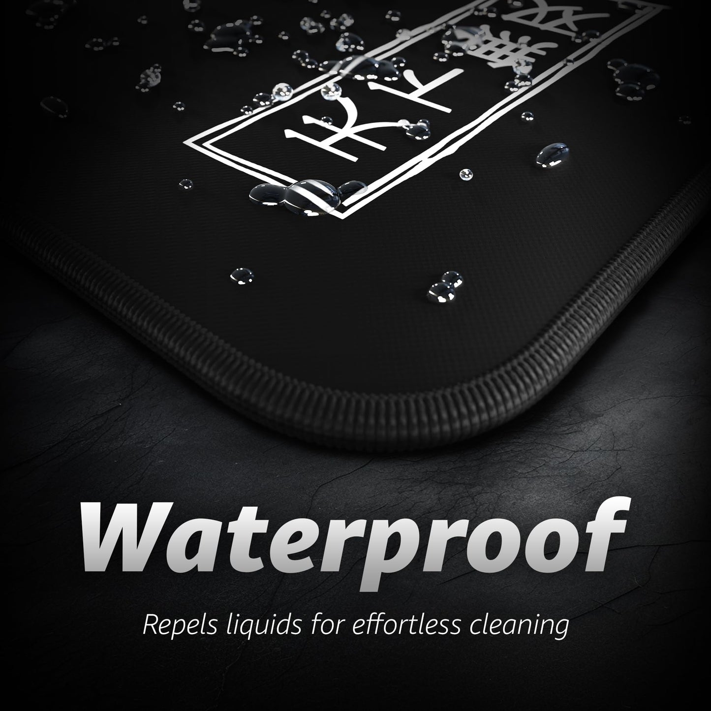 Hystar® Extended Gaming Mouse Pad | XXL 36" x 16" | 5mm Thick, Waterproof Surface, Smooth Polyester Fabric, and Natural Rubber Base | The Great Wave (Black)