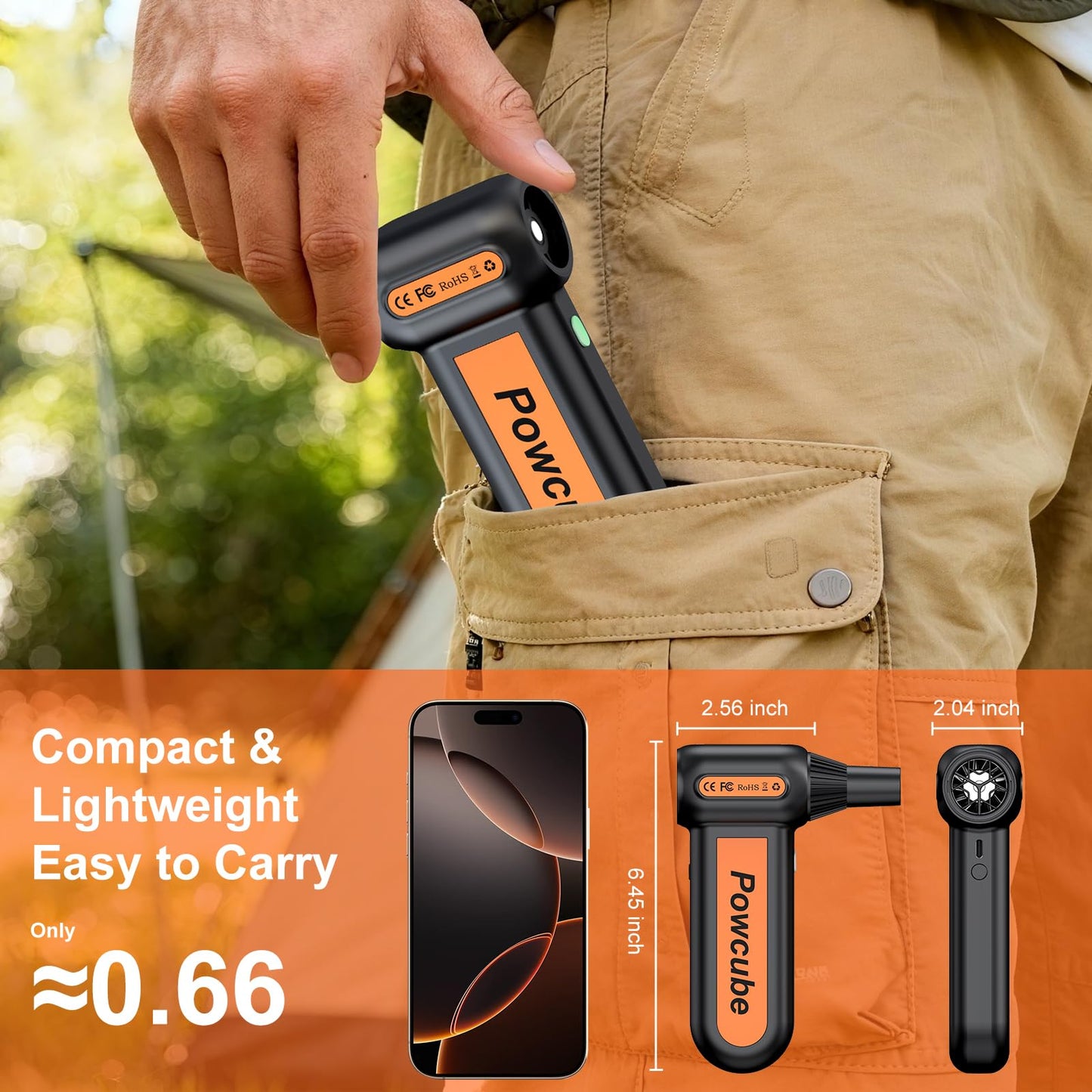2-in-1 Compressed Air Duster 180000RPM Powerful Motor, Cordless Mini Vacuum Cleaner, 10,000mAh Battery, Portable Electric Air Duster, Dust Blower for Computer, Keyboard, Outdoor, House, Car and Office