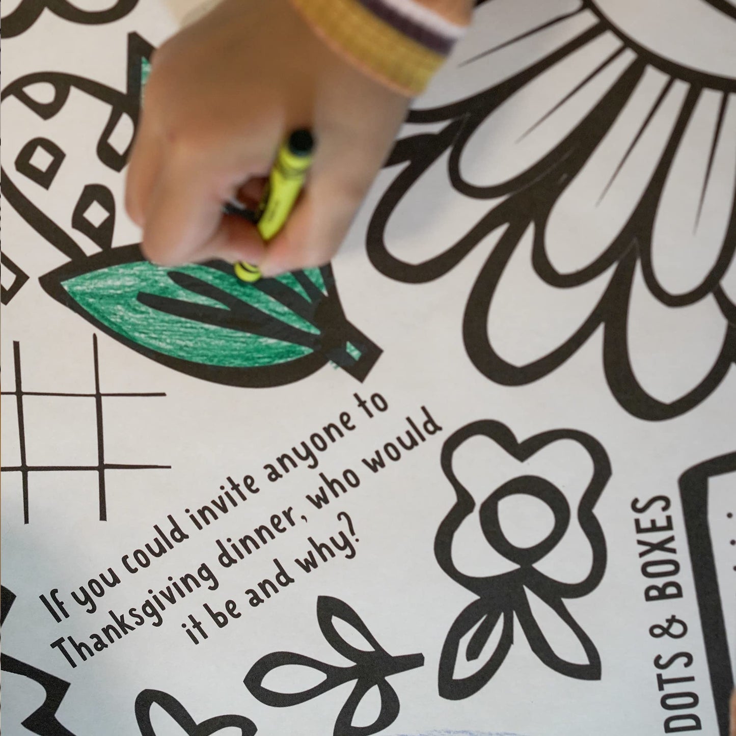 Tiny Expressions Happy Thanksgiving Coloring Banner for Kids - Rolled, No Creases 30" x 72" Giant Coloring Table Cloth - Thanksgiving Crafts for Kids