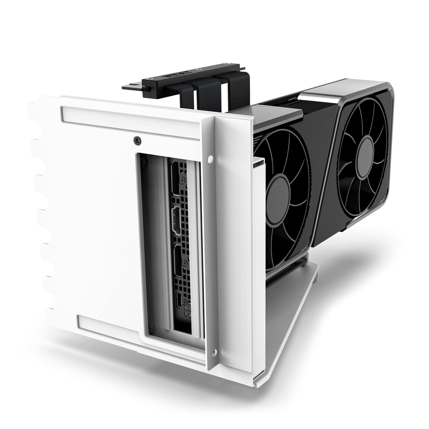 NZXT Vertical GPU Mounting Kit - AB-RH175-W1-175 mm PCIe 4.0x16 Riser Cable - GPU Holder - Sturdy Steel Bracket - White