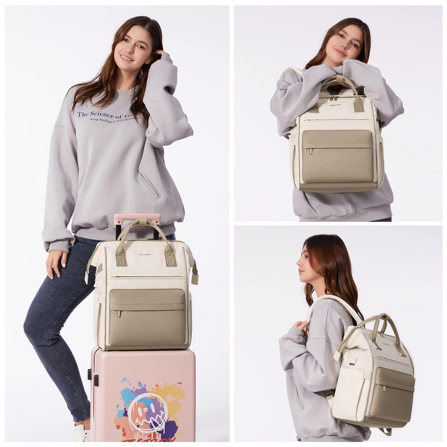 LOVEVOOK Laptop Backpack for Women,15.6 Inch Work Teacher Nurse Bag,Business Computer Backpack Purse with USB Port,Stylish Casual Daypack for Travel