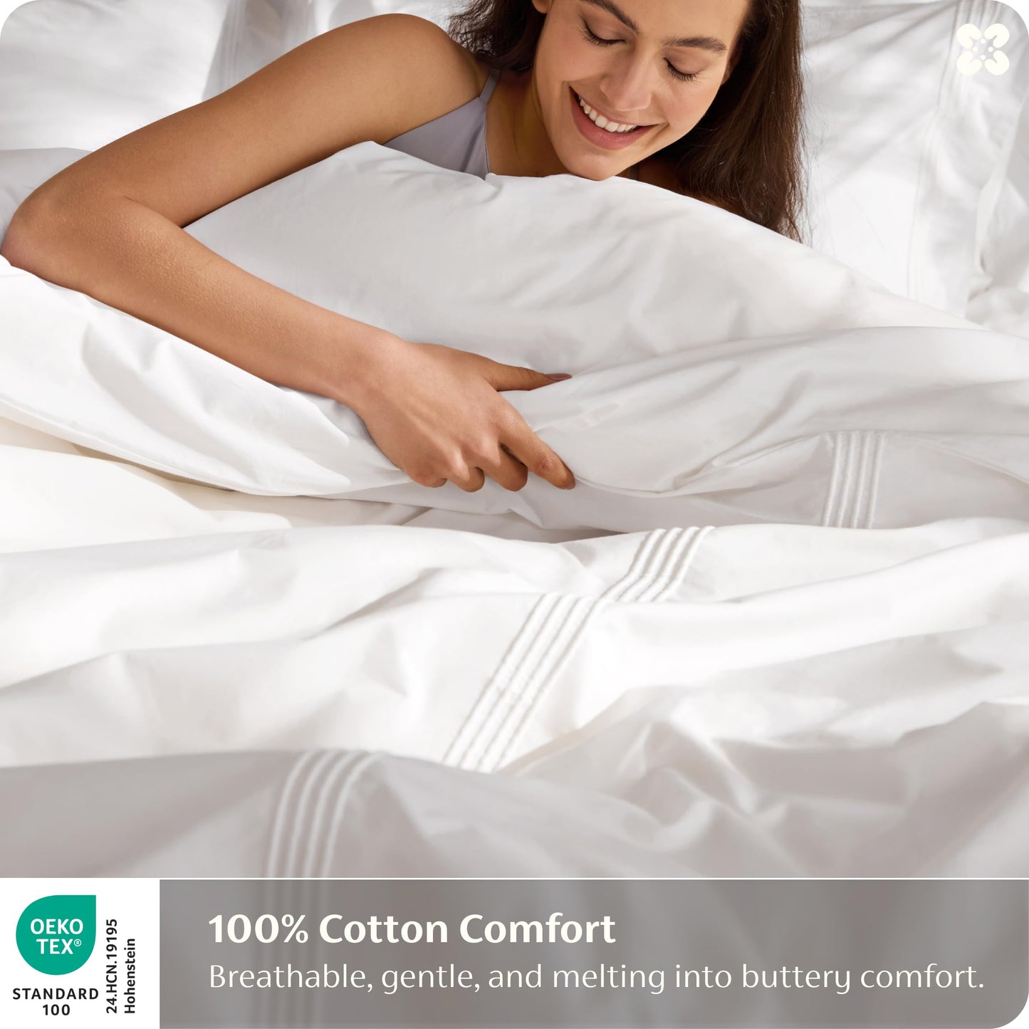 Bedsure 100% Cotton Percale Duvet Cover King, Luxury Hotel Duvet Cover, Rope Weave White Comforter Cover, PureWoven Breathable & Lightweight Bedding Set for All Season, 3 Pieces, 104"x90"